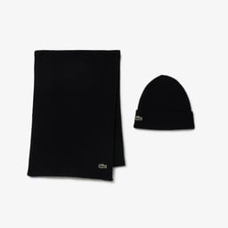 Unisex Siyah Atkı Bere Seti Siyah