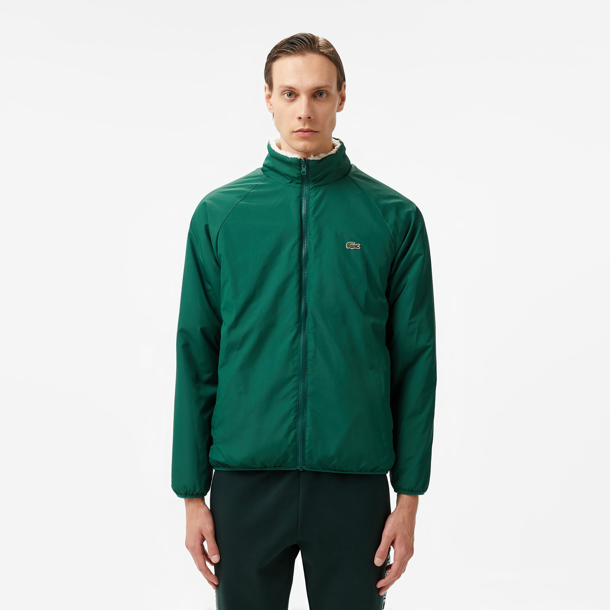 Lacoste Erkek Renk Bloklu Beyaz Ceket