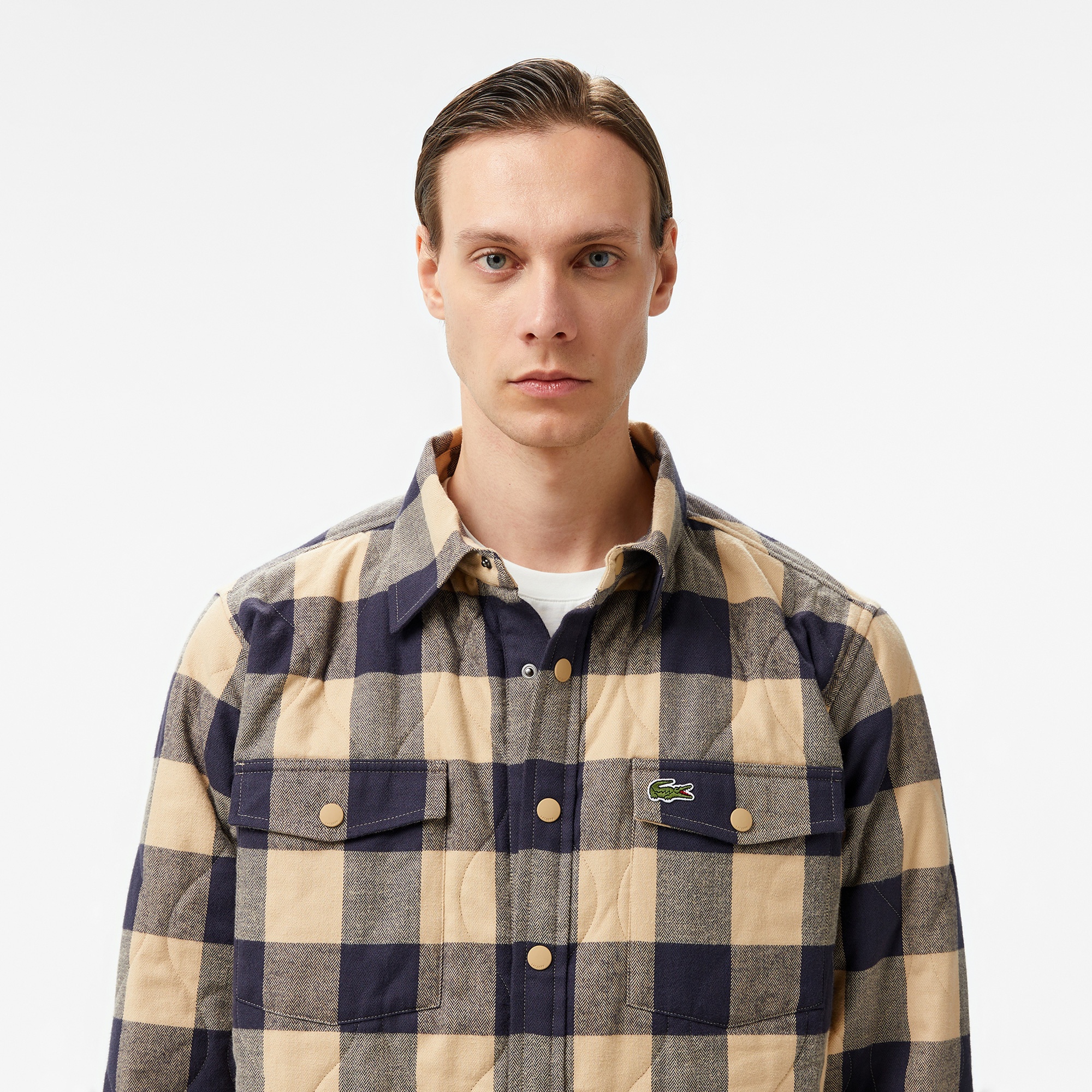 Lacoste Erkek Relaxed Fit Ekose Kahverengi Gömlek