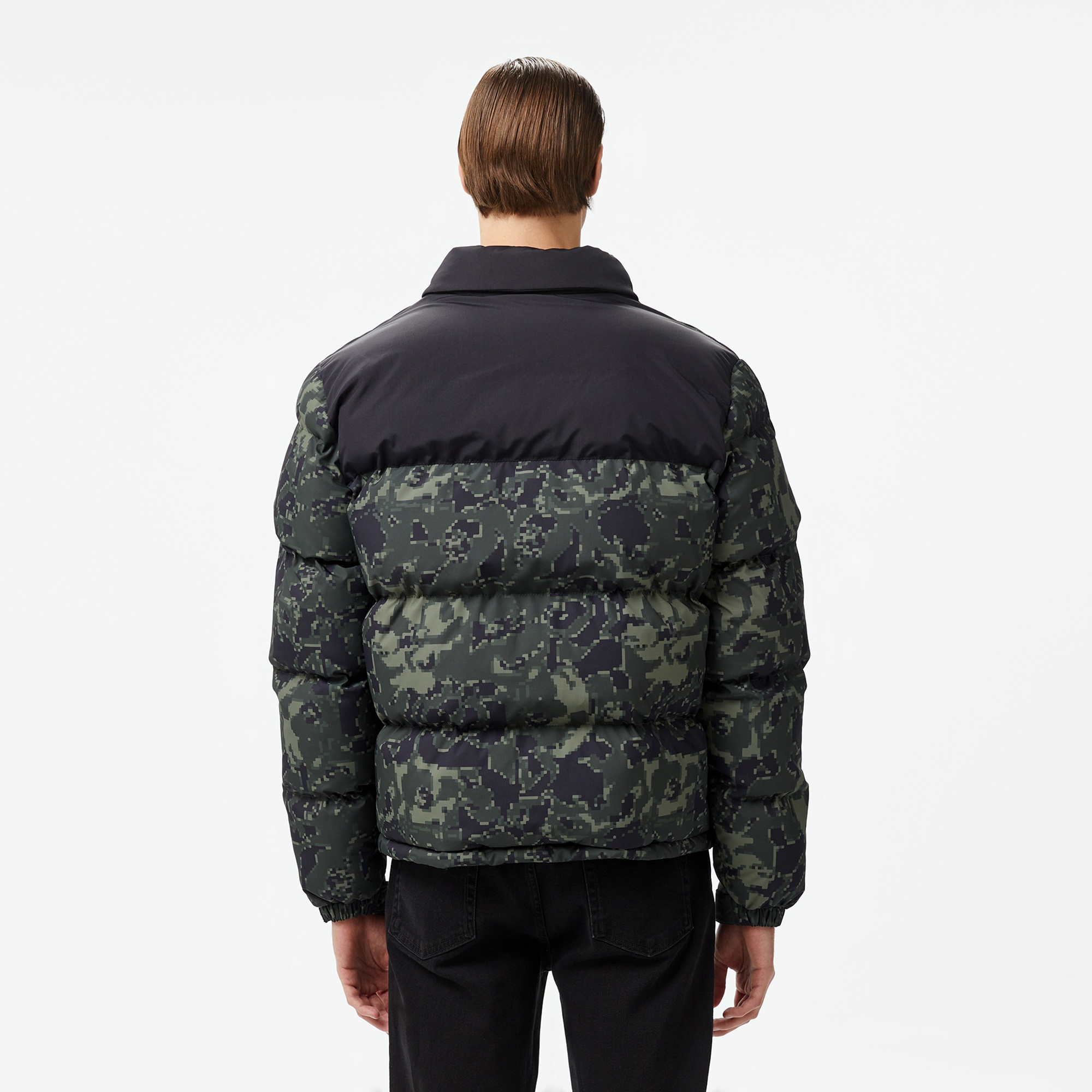 Lacoste Erkek Desenli Yeşil Şişme Mont