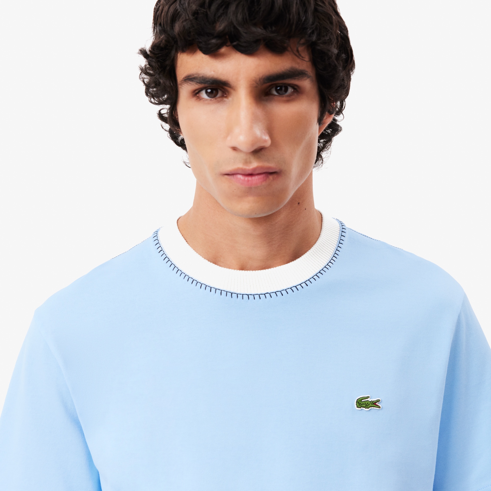 Lacoste Erkek Classic Fit Bisiklet Yaka Mavi T-Shirt