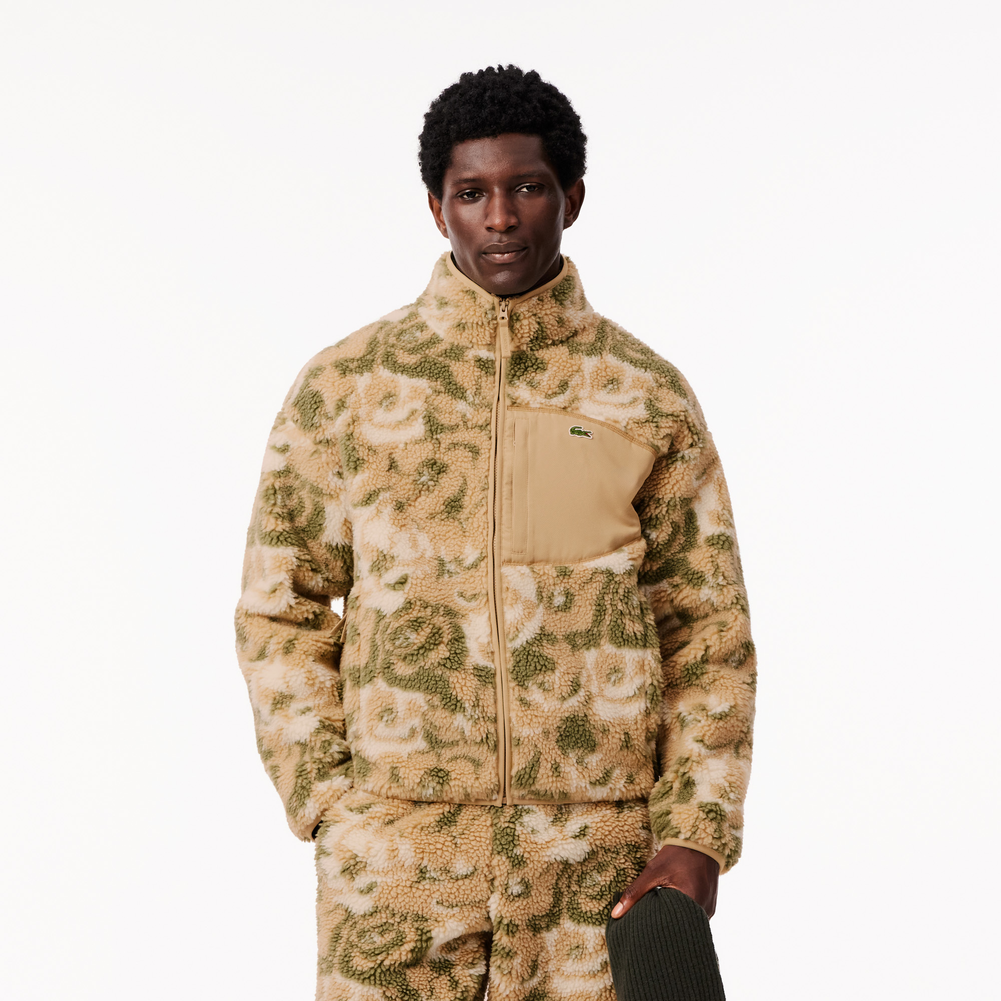 Lacoste Erkek Dik Yaka Desenli Bej Mont BH4147.IAV | Lacoste