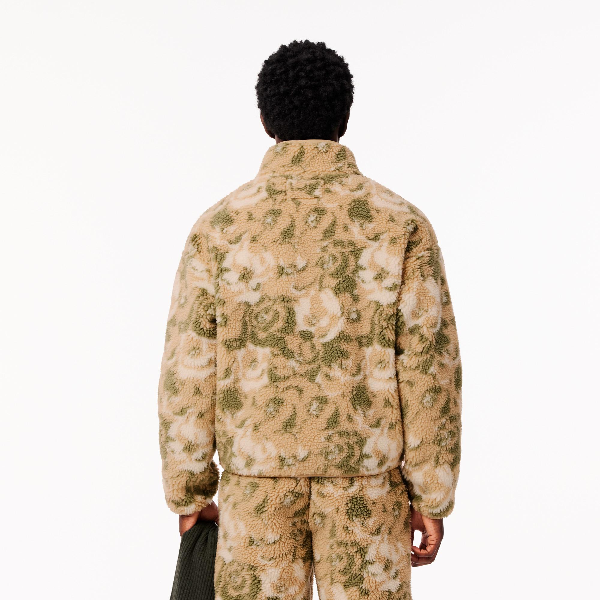 Lacoste Erkek Dik Yaka Desenli Bej Mont