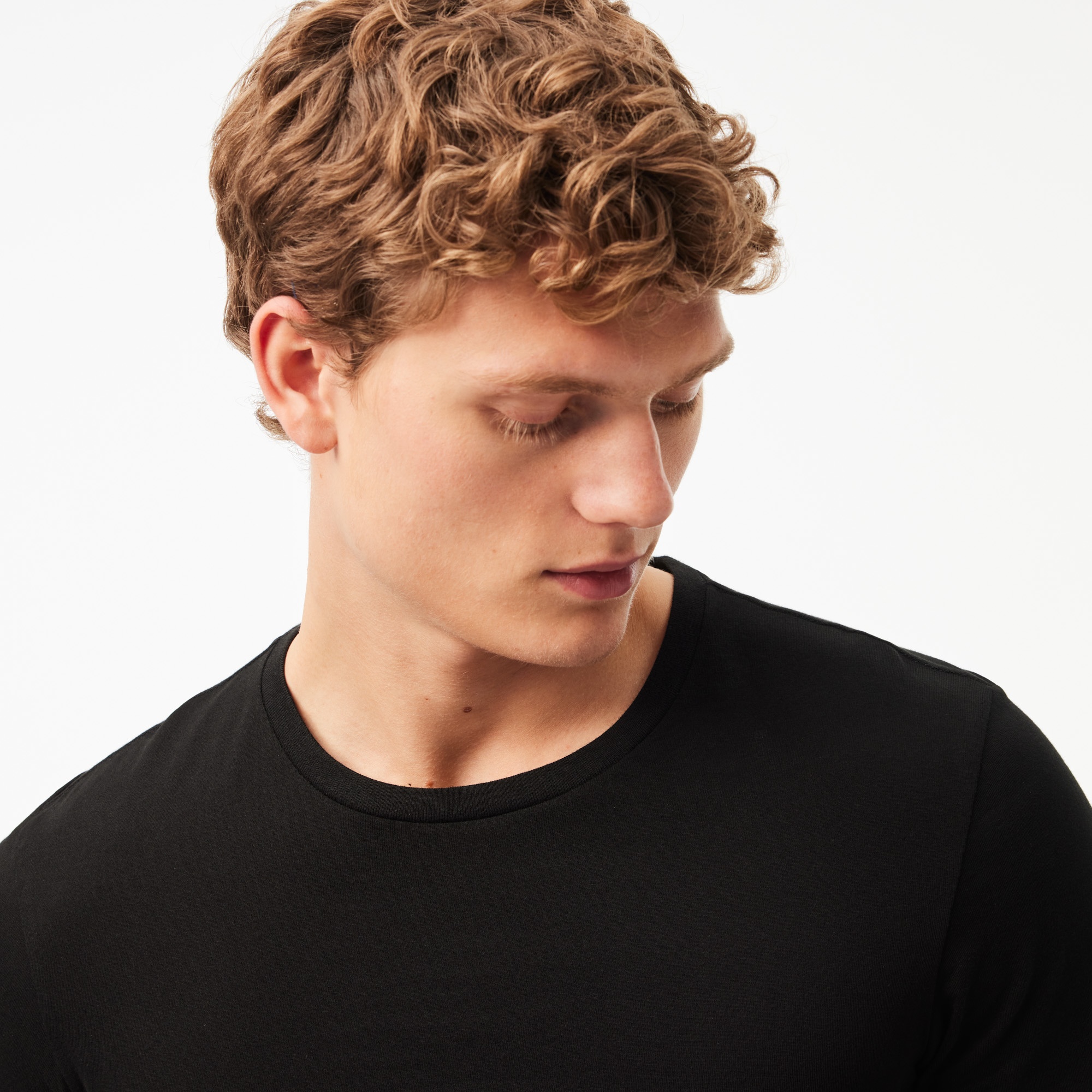 Lacoste Erkek Slim Fit Bisiklet Yaka 3'lü Siyah T-Shirt