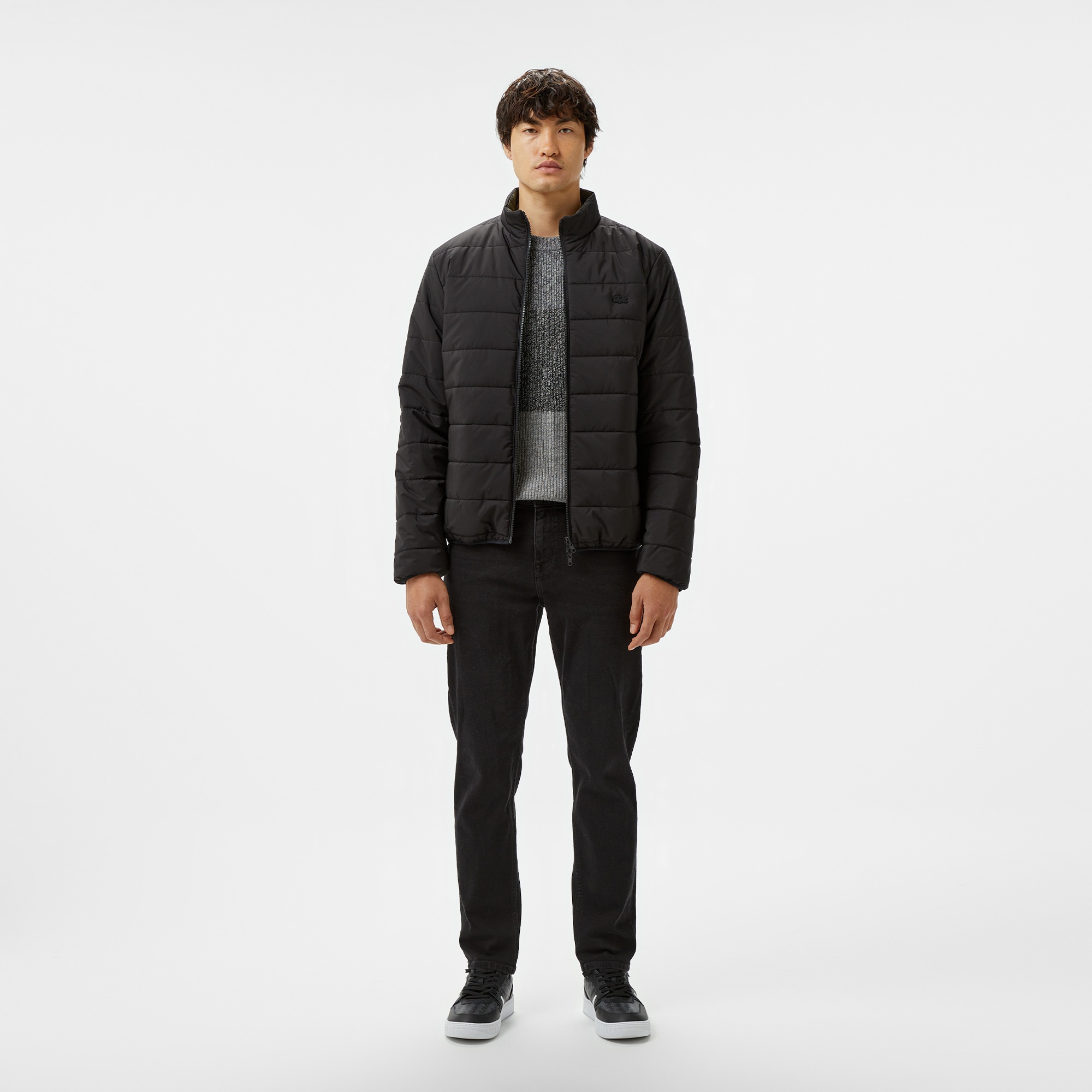 Lacoste Erkek Regular Fit Dik Yaka Çift Taraflı Siyah Mont