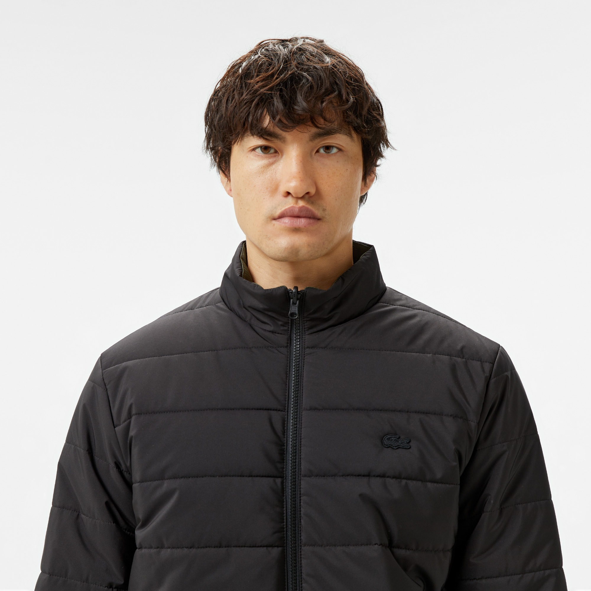 Lacoste Erkek Regular Fit Dik Yaka Çift Taraflı Siyah Mont