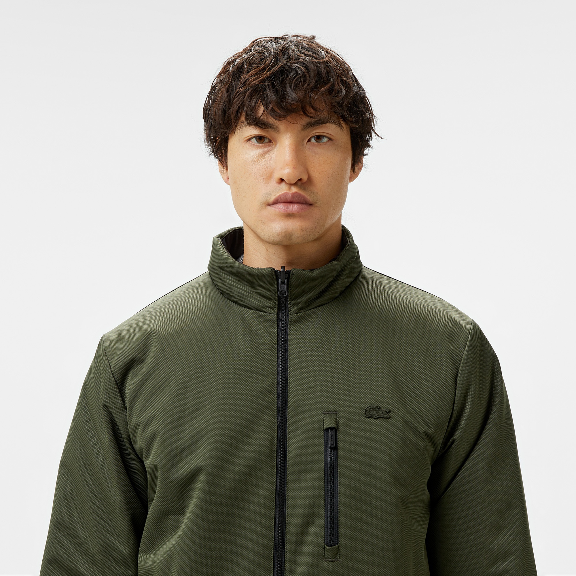 Lacoste Erkek Regular Fit Dik Yaka Çift Taraflı Siyah Mont