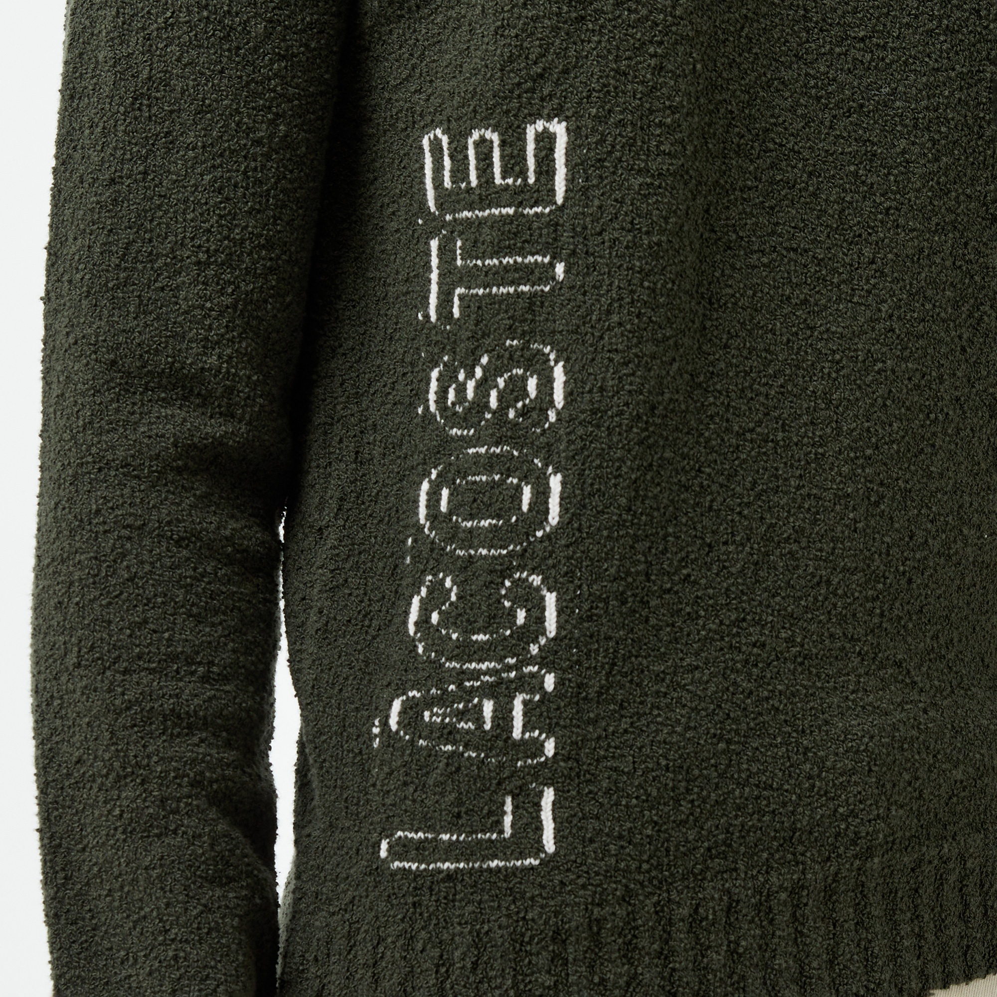 Lacoste Erkek Relaxed Fit Bisiklet Yaka Baskılı Koyu Yeşil Kazak