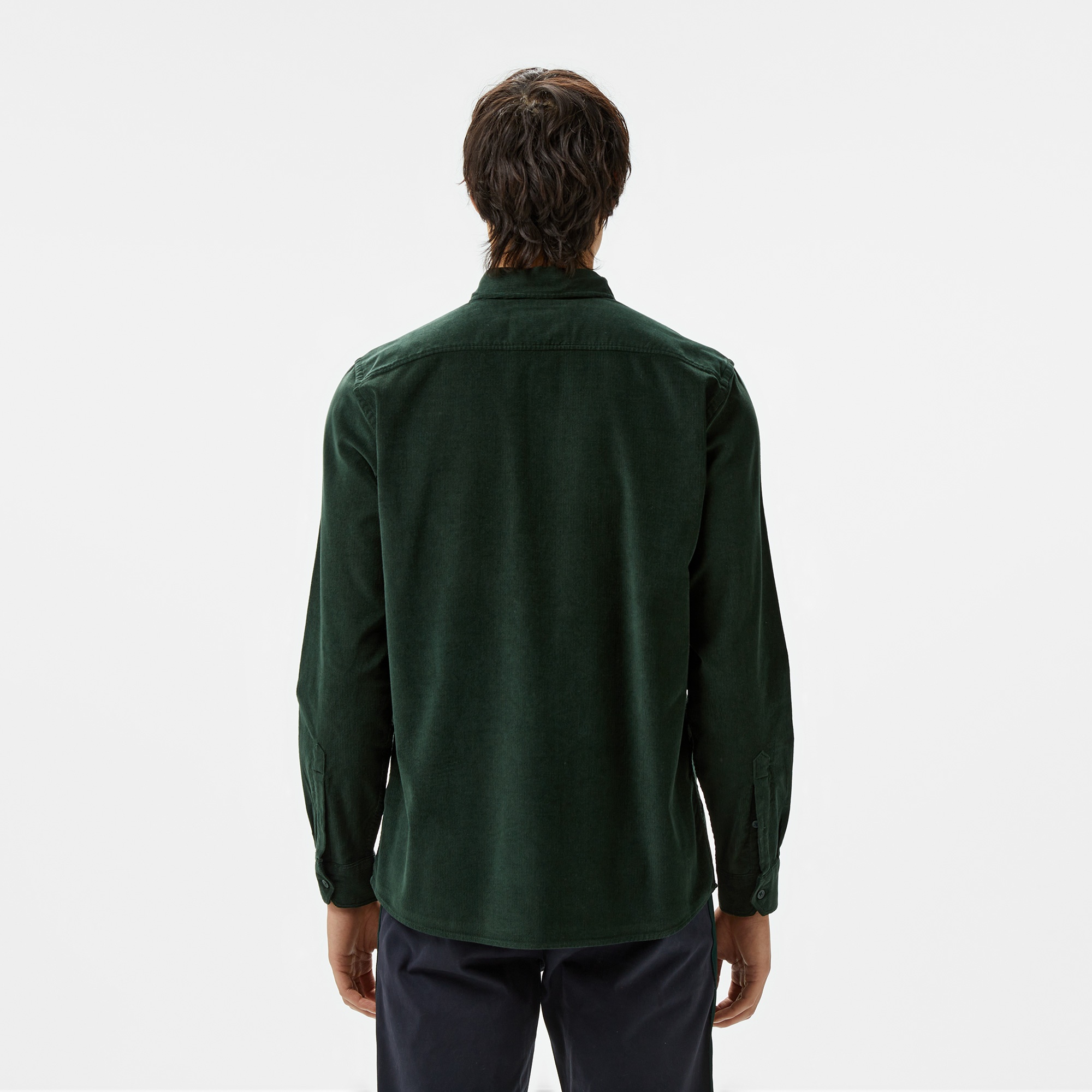 Lacoste Erkek Regular Fit Düğmeli Yaka Koyu Yeşil Gömlek