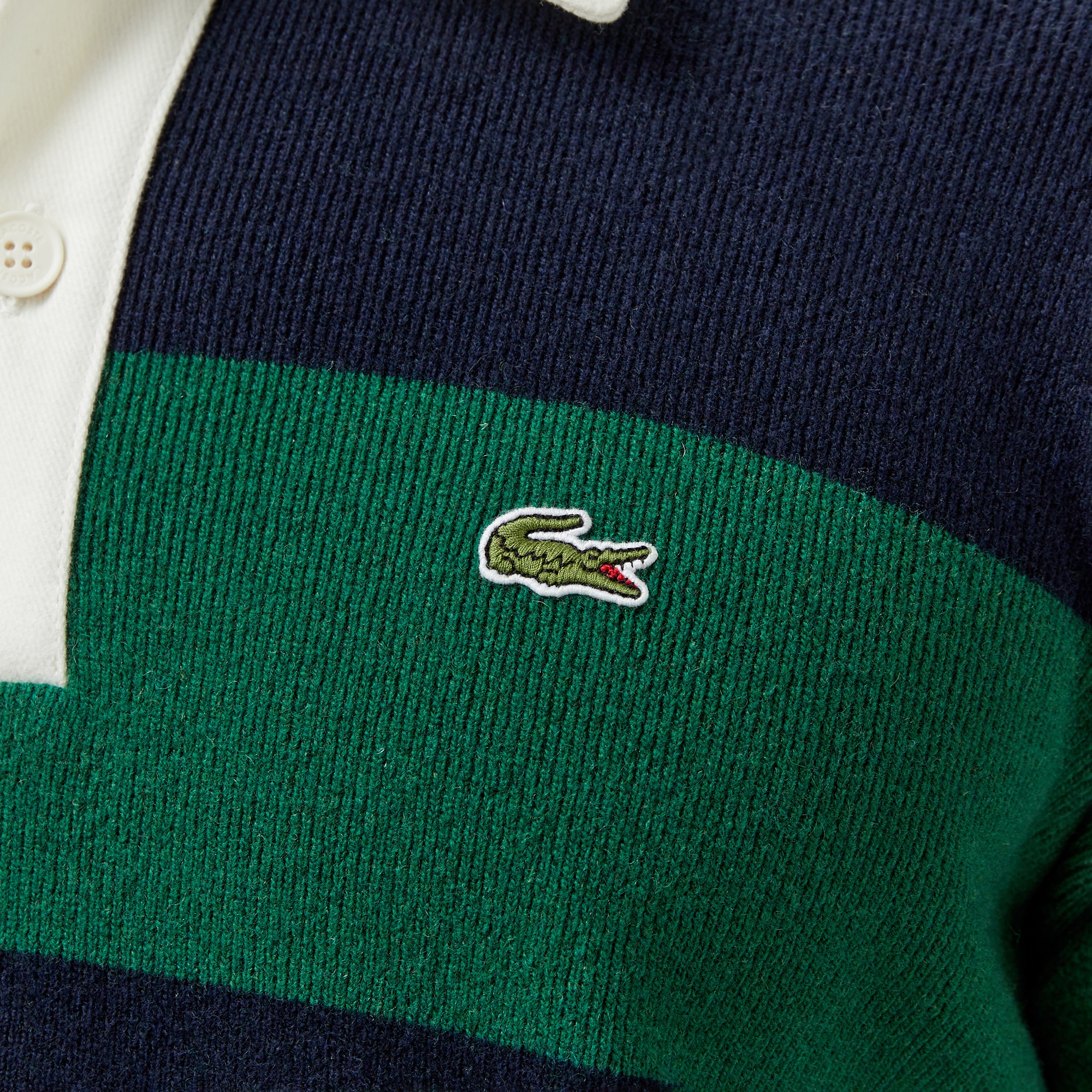 Lacoste Erkek Loose Fit Polo Yaka Renk Bloklu Lacivert Triko