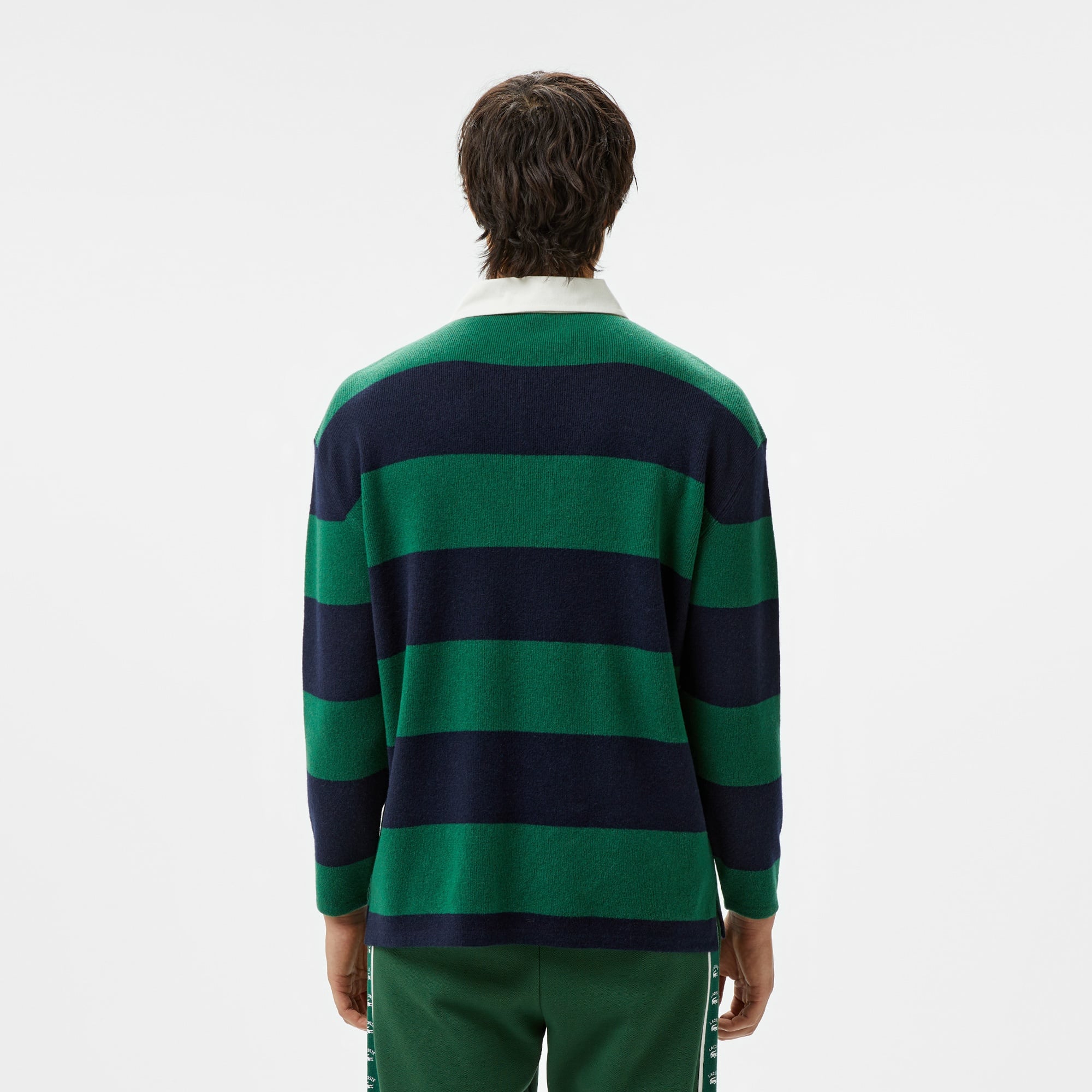 Lacoste Erkek Loose Fit Polo Yaka Renk Bloklu Lacivert Triko