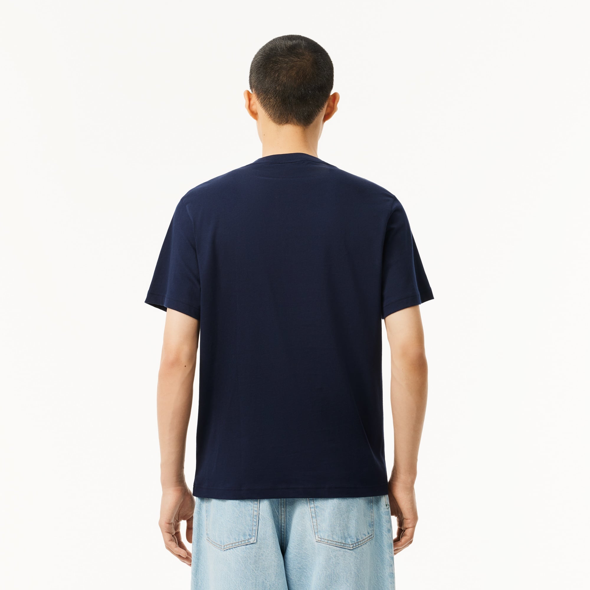 Lacoste Erkek Classic Fit Bisiklet Yaka Renk Bloklu Lacivert T-Shirt
