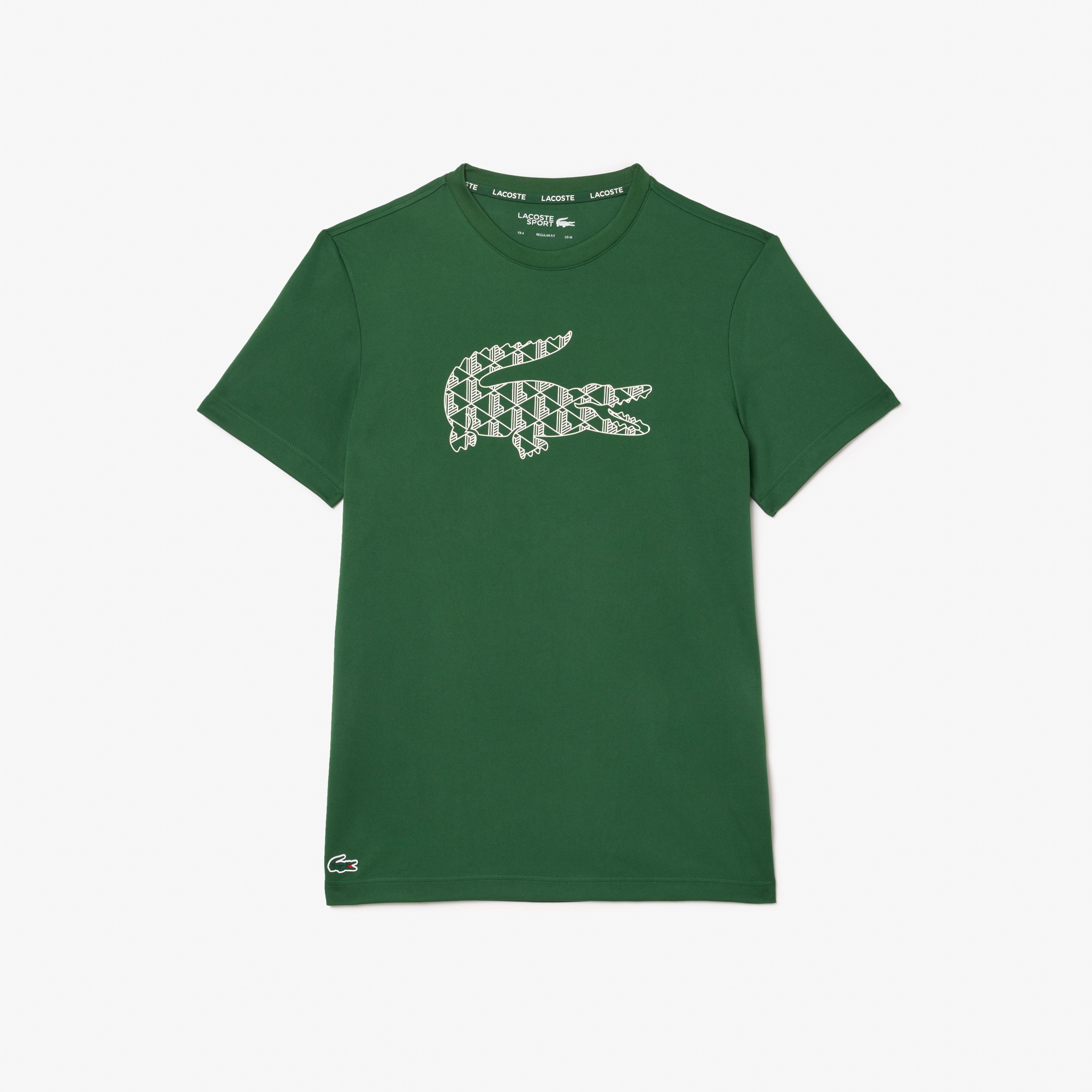Lacoste Erkek Relaxed Fit Bisiklet Yaka Baskılı Yeşil T-Shirt