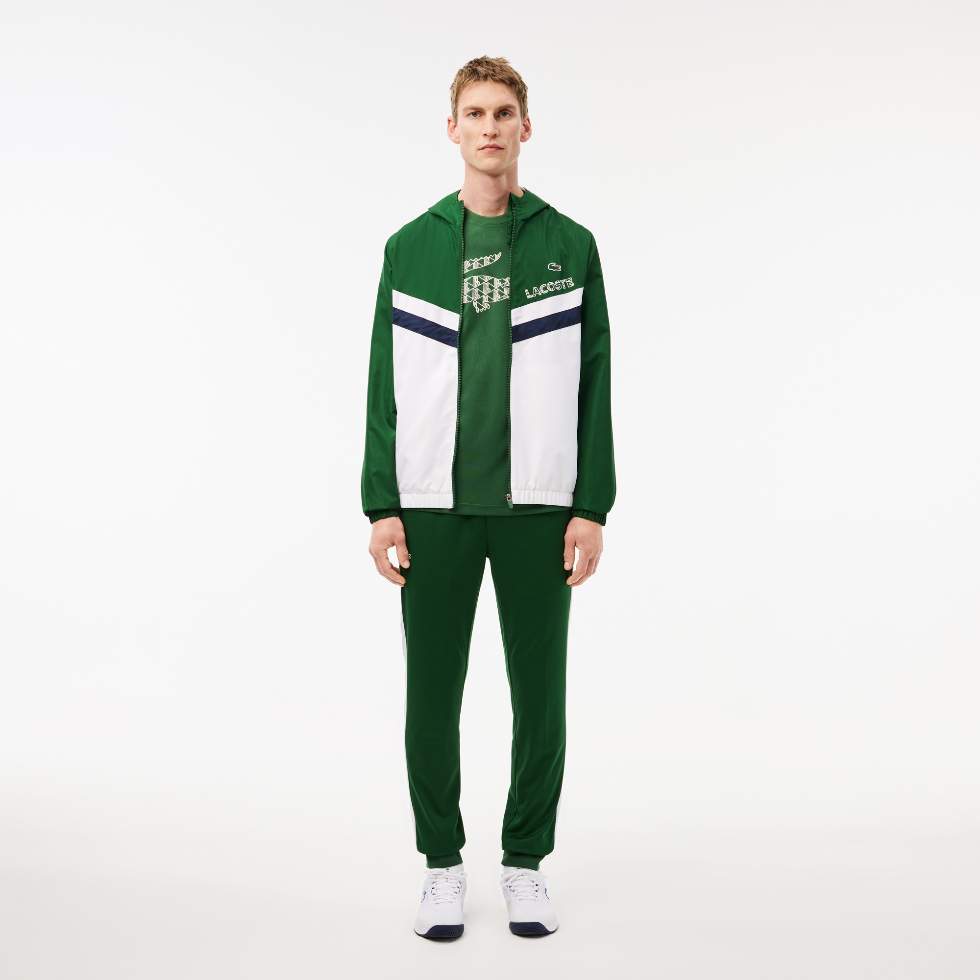 Lacoste Erkek Relaxed Fit Bisiklet Yaka Baskılı Yeşil T-Shirt