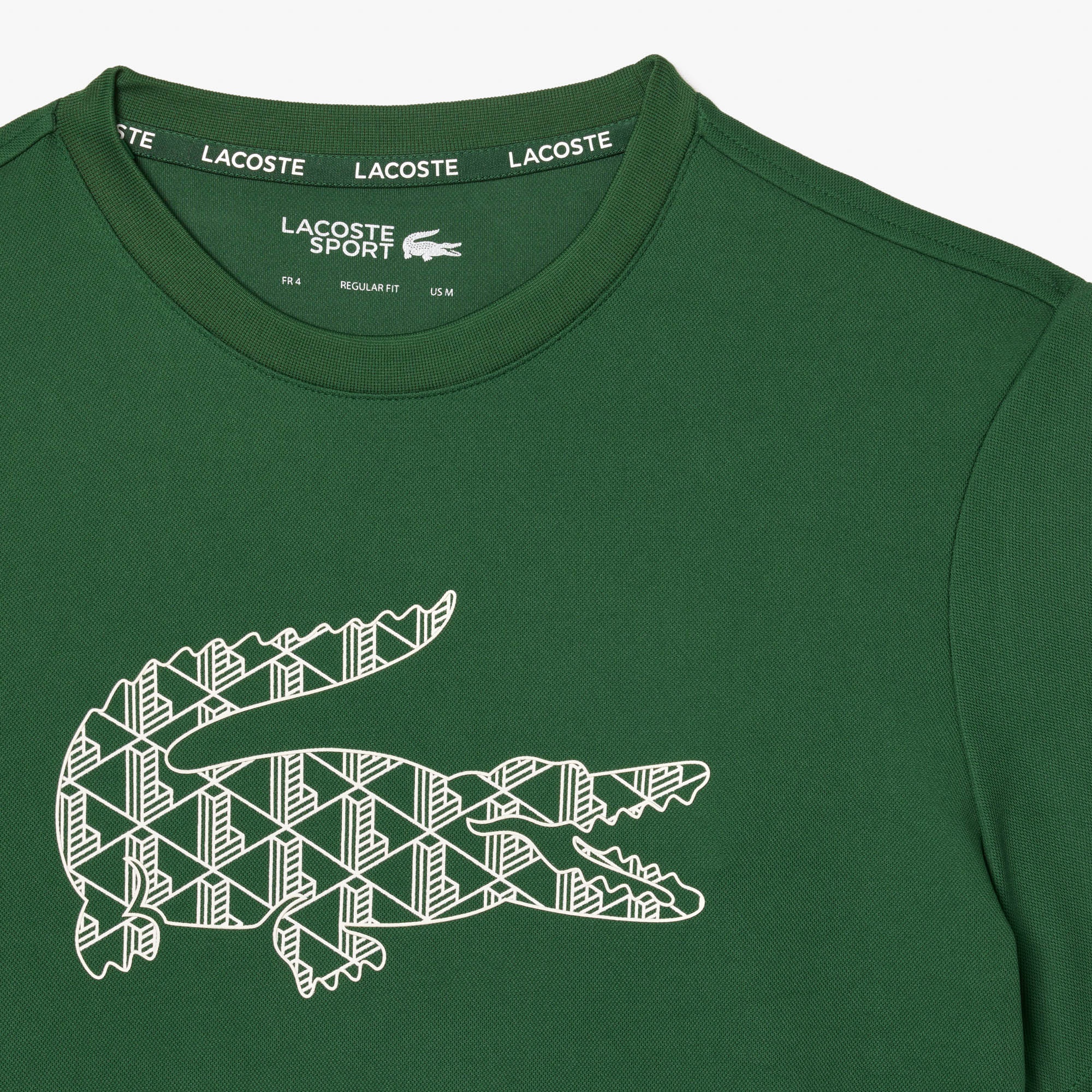 Lacoste Erkek Relaxed Fit Bisiklet Yaka Baskılı Yeşil T-Shirt
