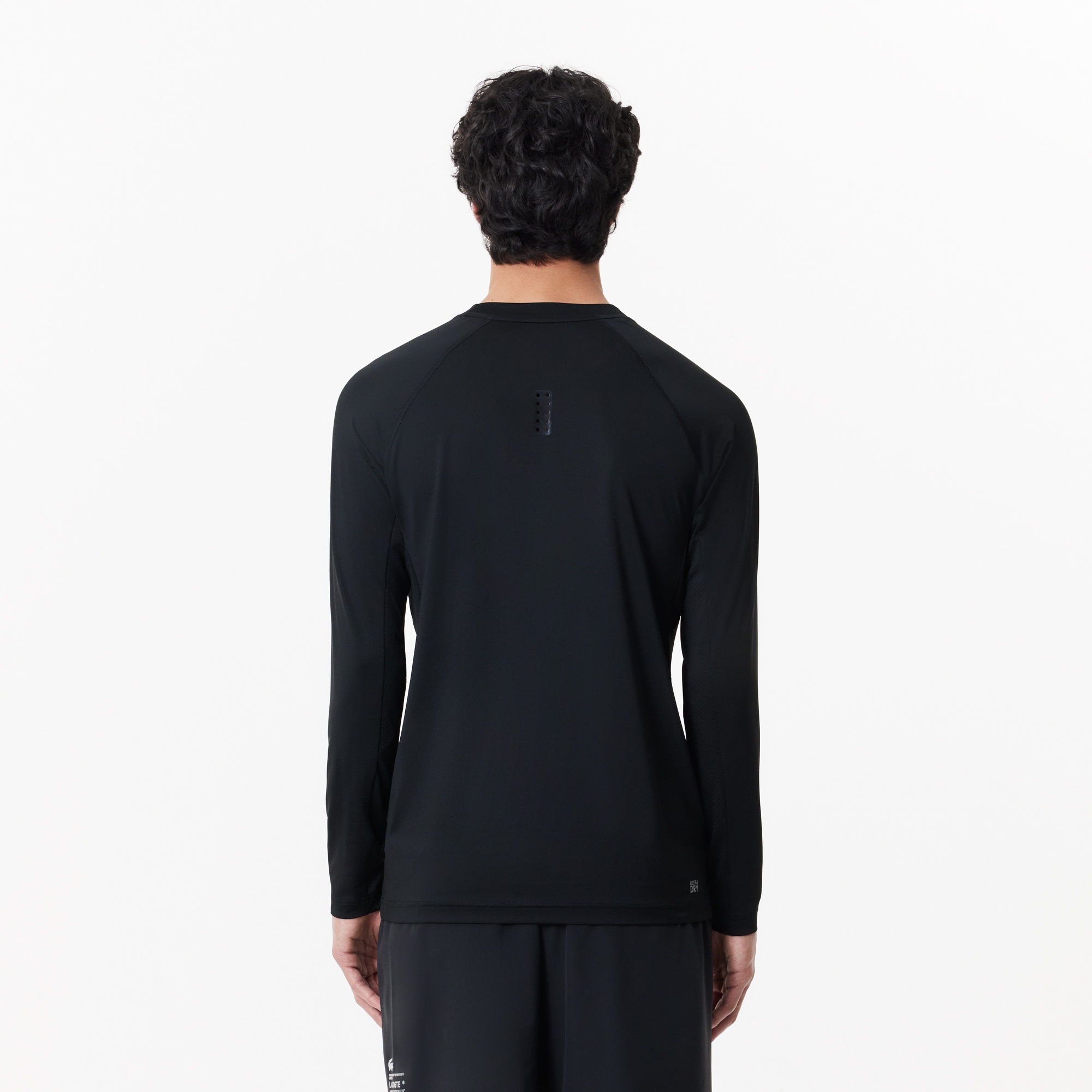 Lacoste SPORT Erkek Slim Fit Uzun Kollu Bisiklet Yaka Siyah T-Shirt