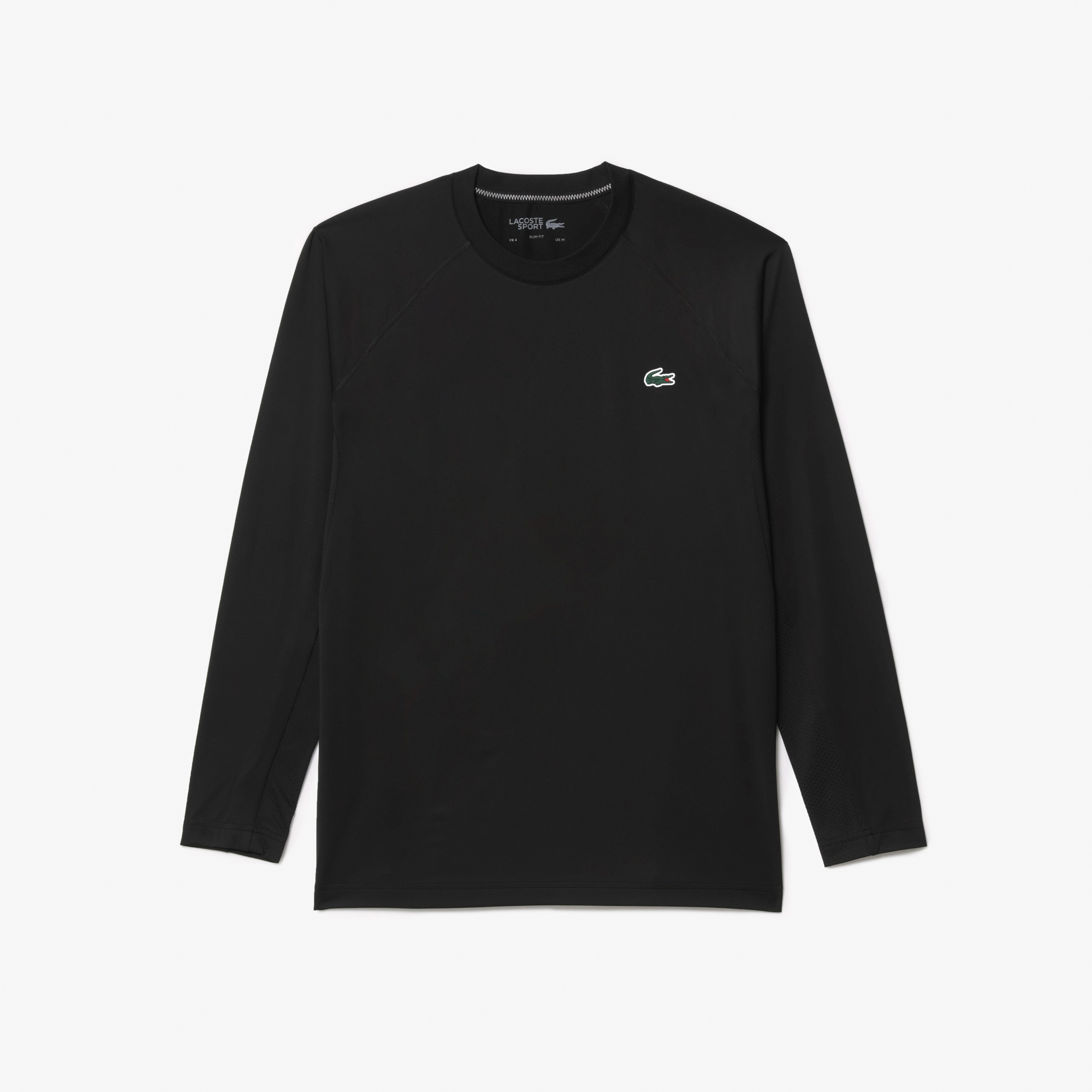 Lacoste SPORT Erkek Slim Fit Uzun Kollu Bisiklet Yaka Siyah T-Shirt