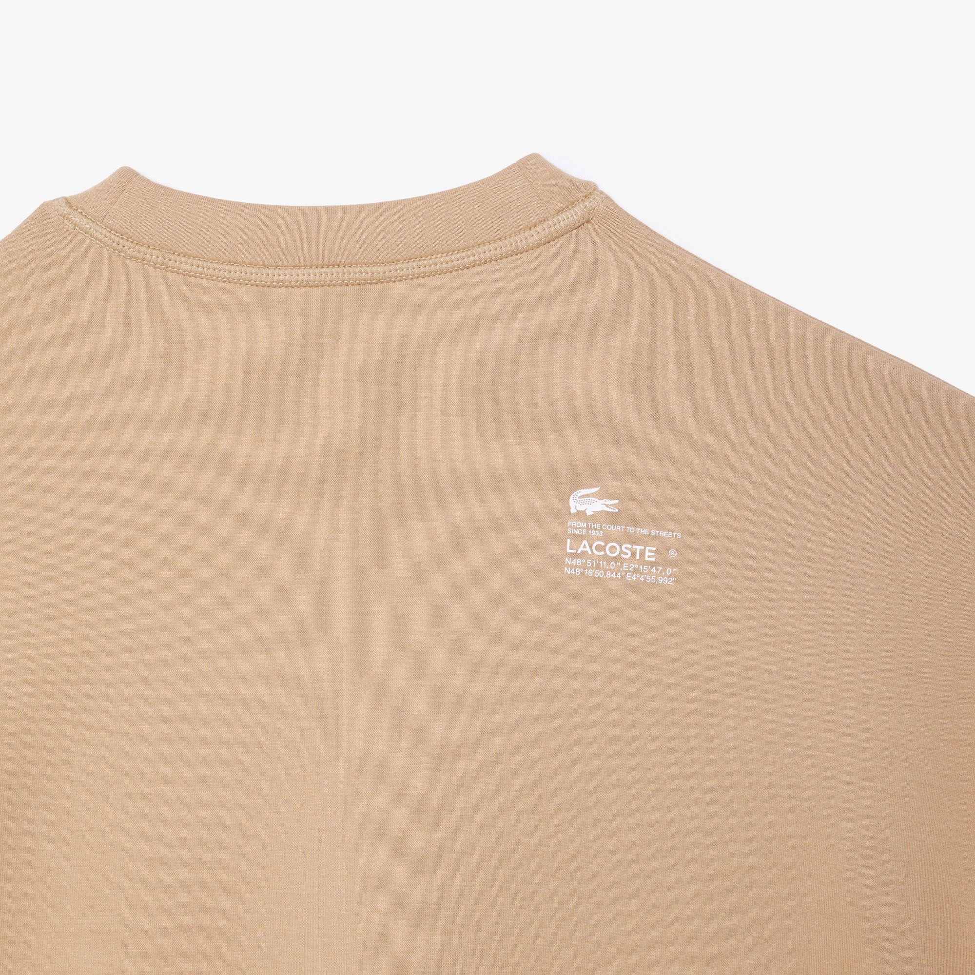 Lacoste Kadın Oversize Fit Bisiklet Yaka Bej Sweatshirt