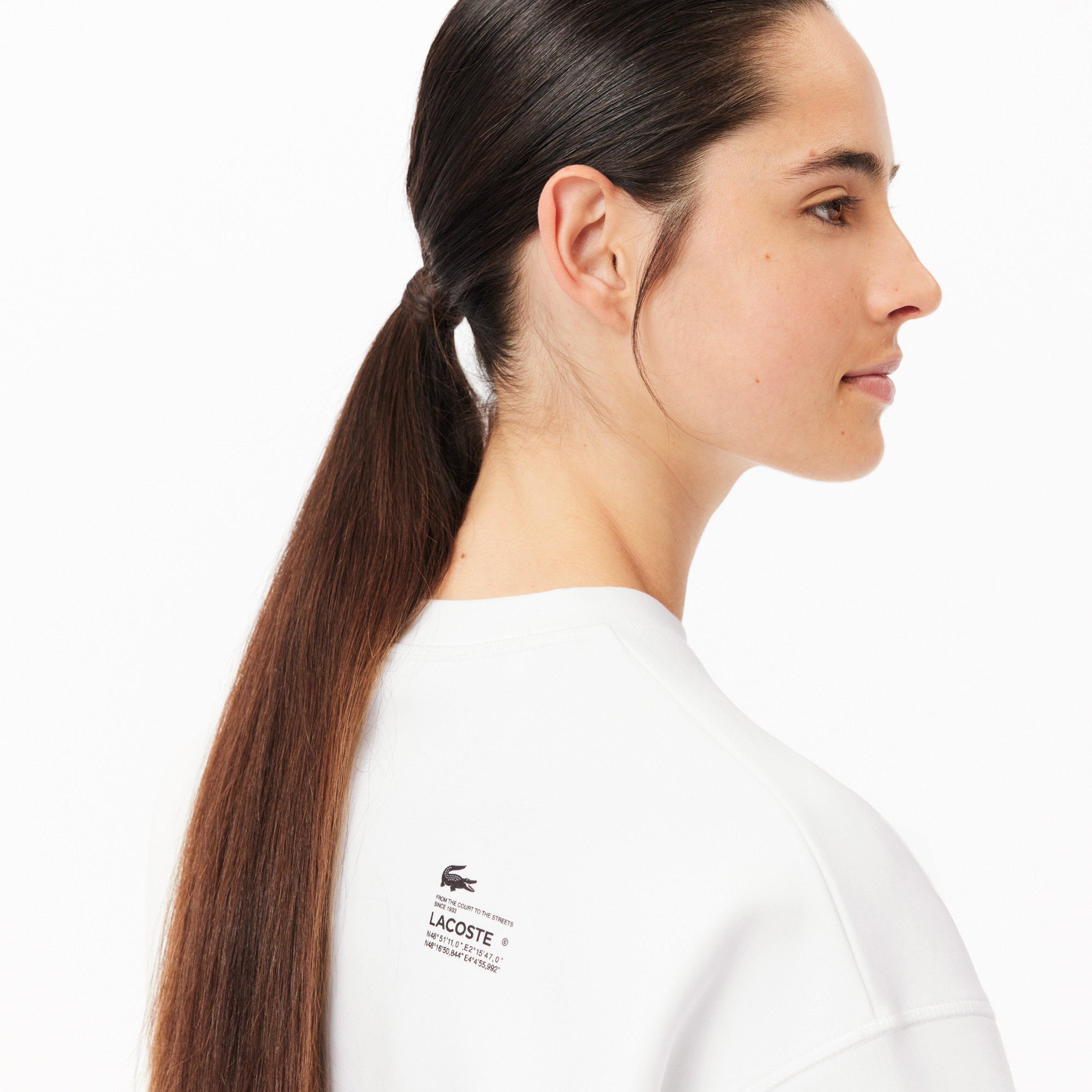 Kadın Oversize Fit Bisiklet Yaka Beyaz Sweatshirt