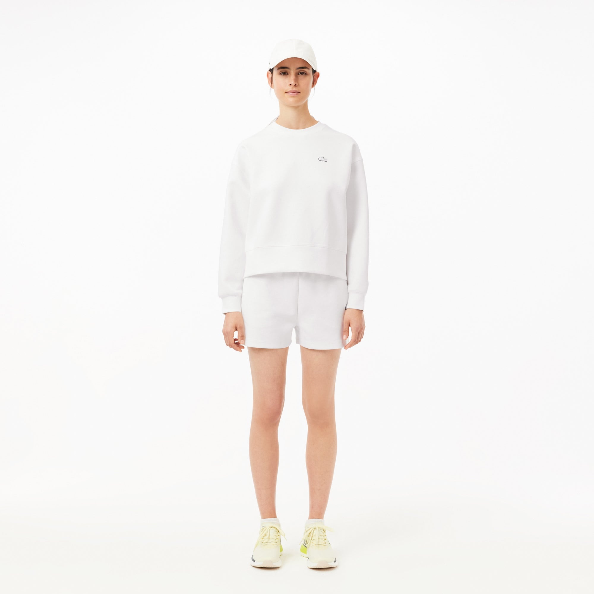 Kadın Oversize Fit Bisiklet Yaka Beyaz Sweatshirt