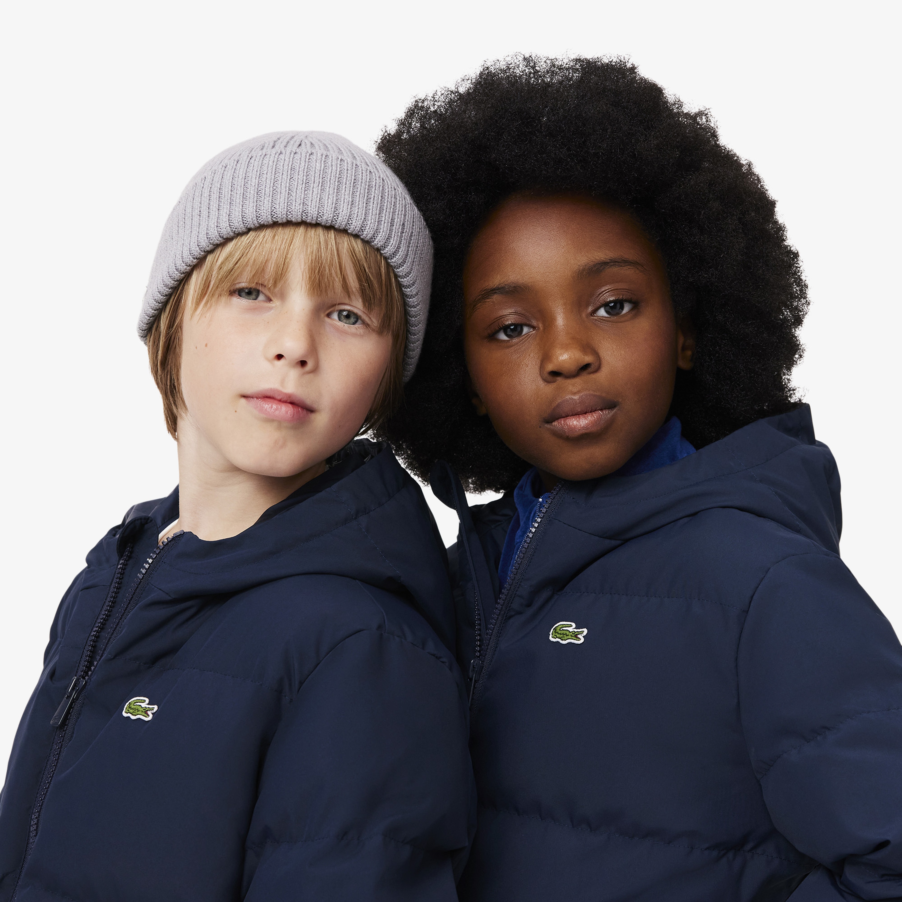 Çocuk Kapüşonlu Lacivert Şişme Mont