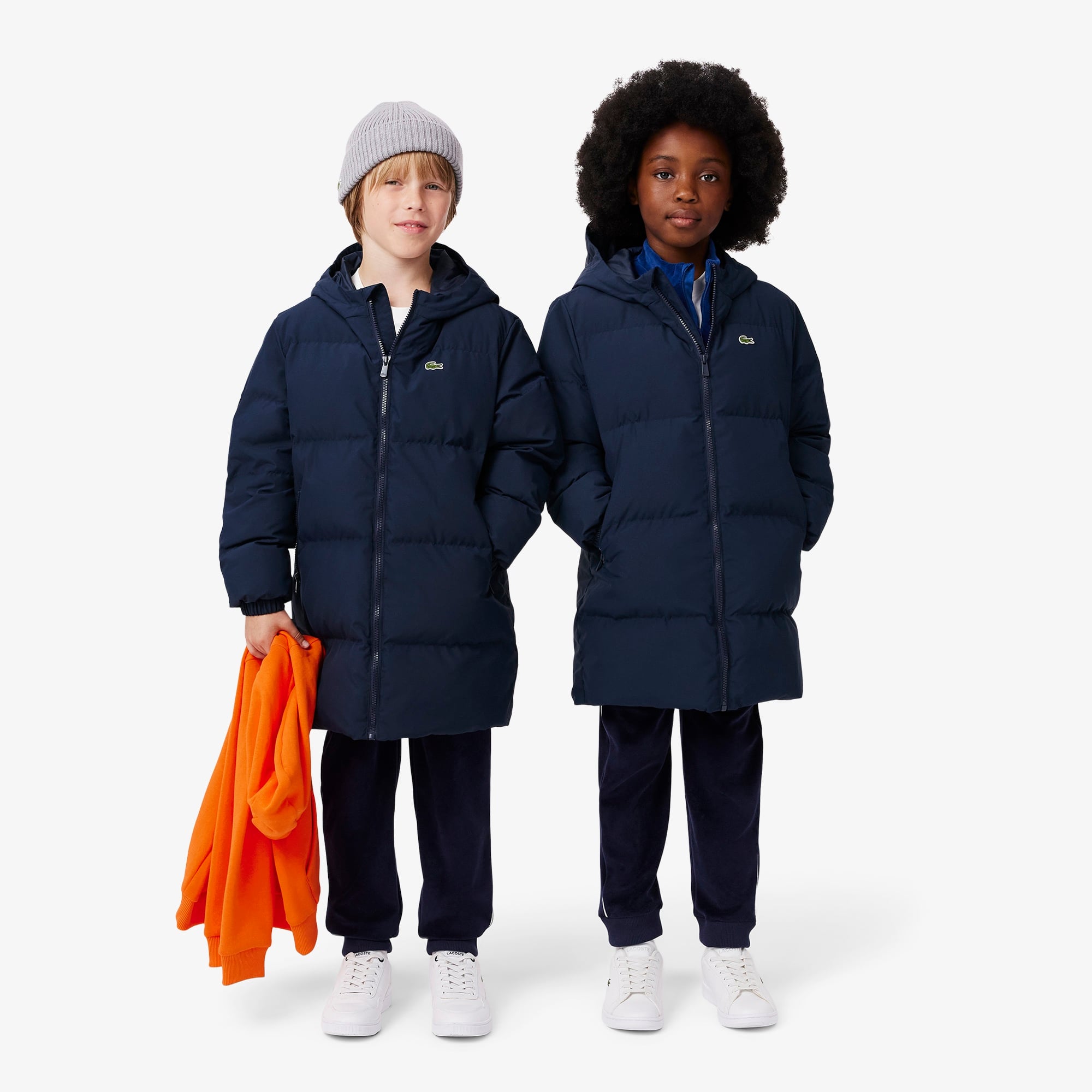 Çocuk Kapüşonlu Lacivert Şişme Mont