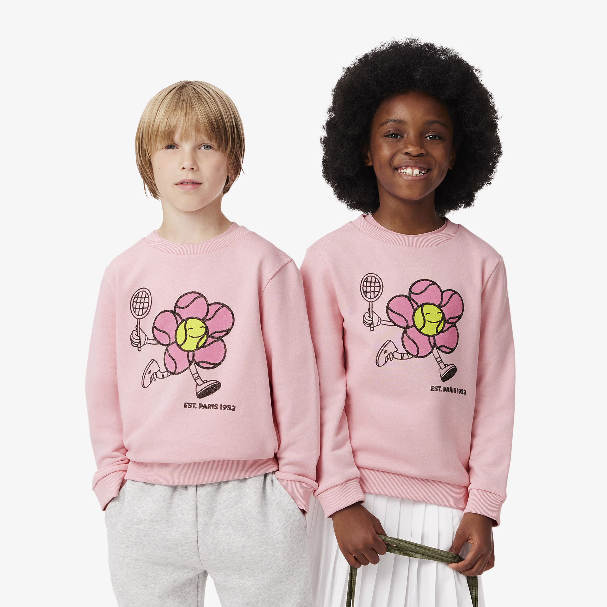 Lacoste Çocuk Baskılı Pembe Sweatshirt görsel 4