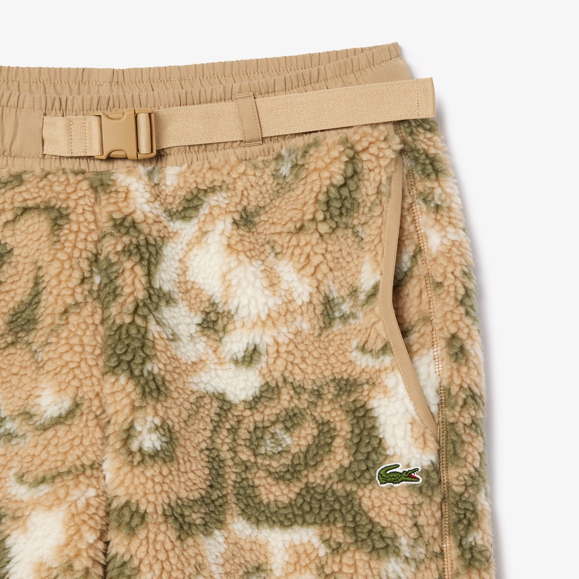 Lacoste Erkek Tapered Fit Desenli Bej Eşofman Altı