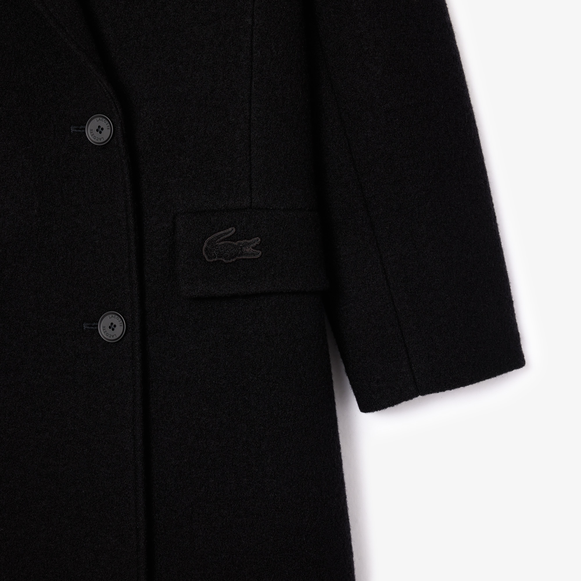 Lacoste Kadın Regular Fit Yün Siyah Palto