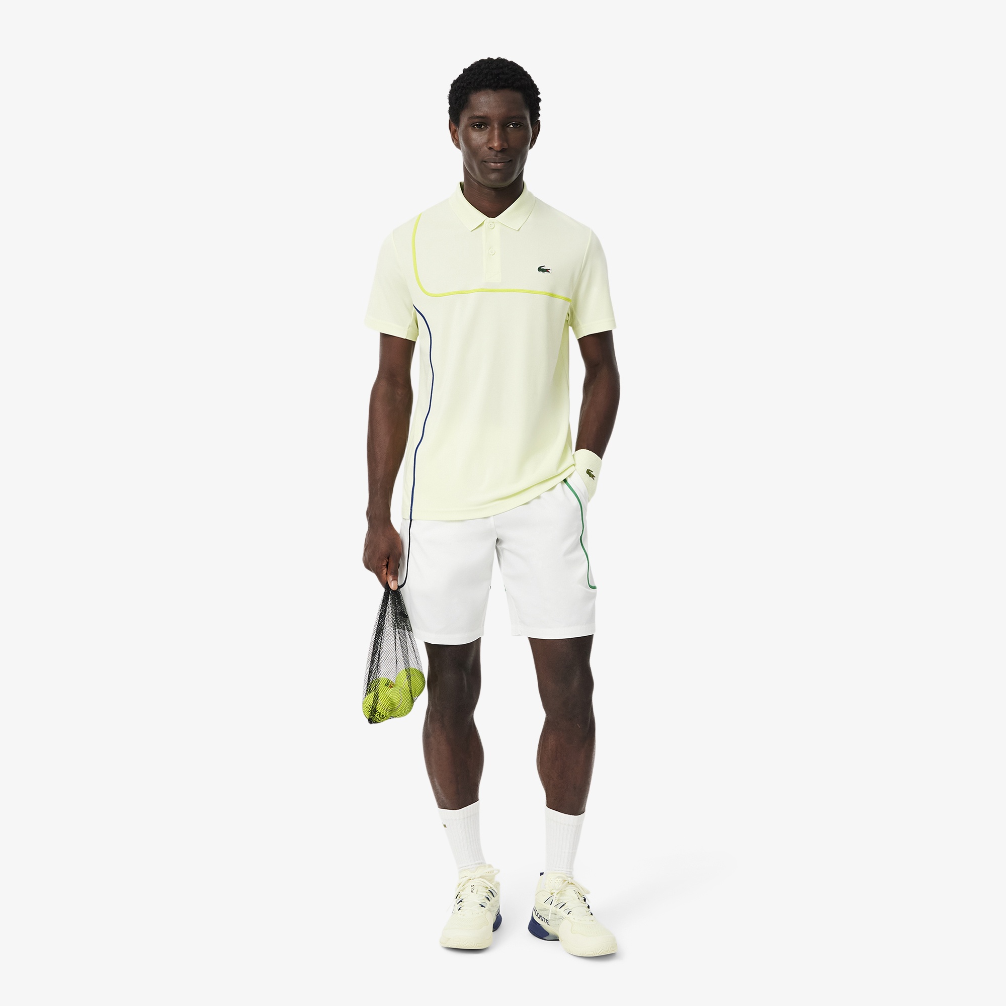 Lacoste Erkek Renk Bloklu Beyaz Şort