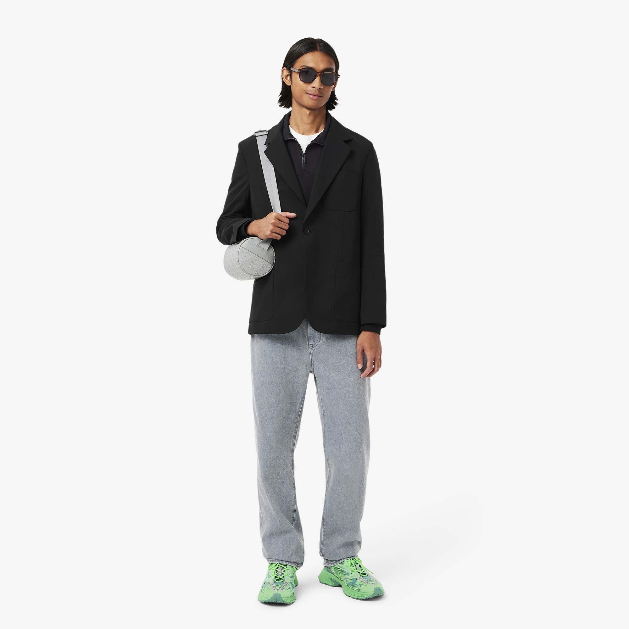 Lacoste Erkek Classic Fit Yarım Fermuarlı Siyah Sweatshirt görsel 3