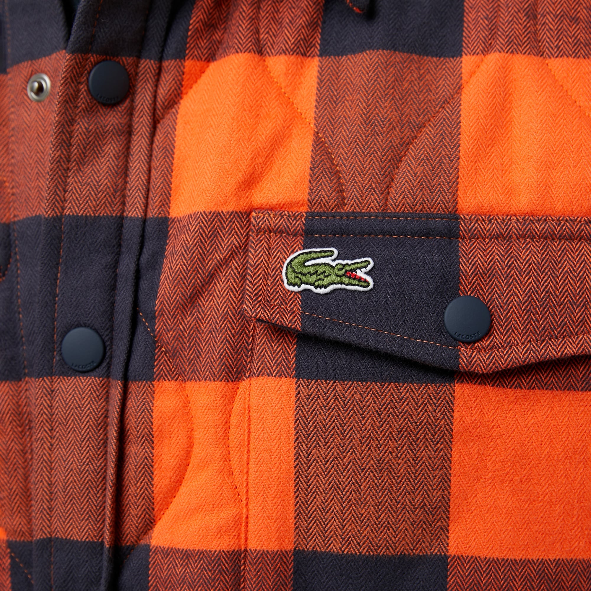 Lacoste Erkek Relaxed Fit Ekose Turuncu Gömlek