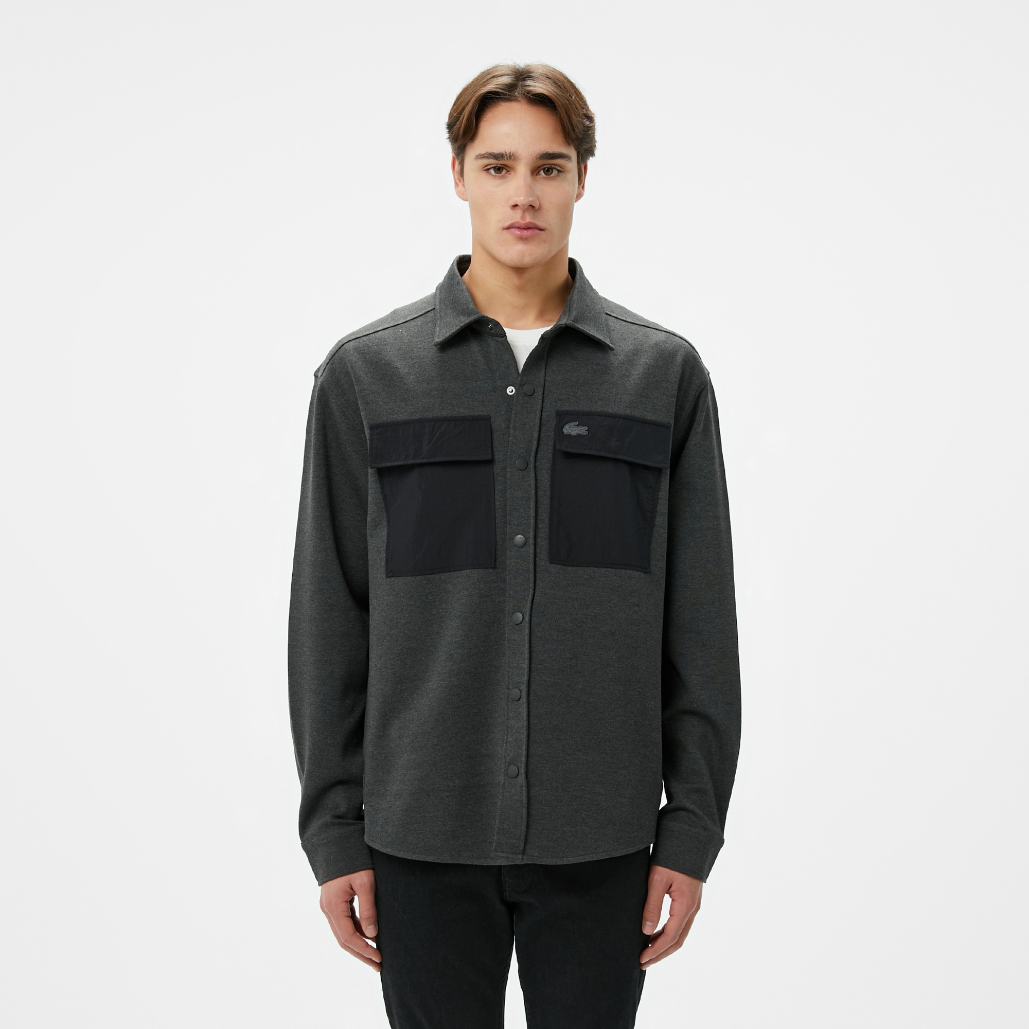 Lacoste Erkek Relaxed Fit Koyu Gri Gömlek