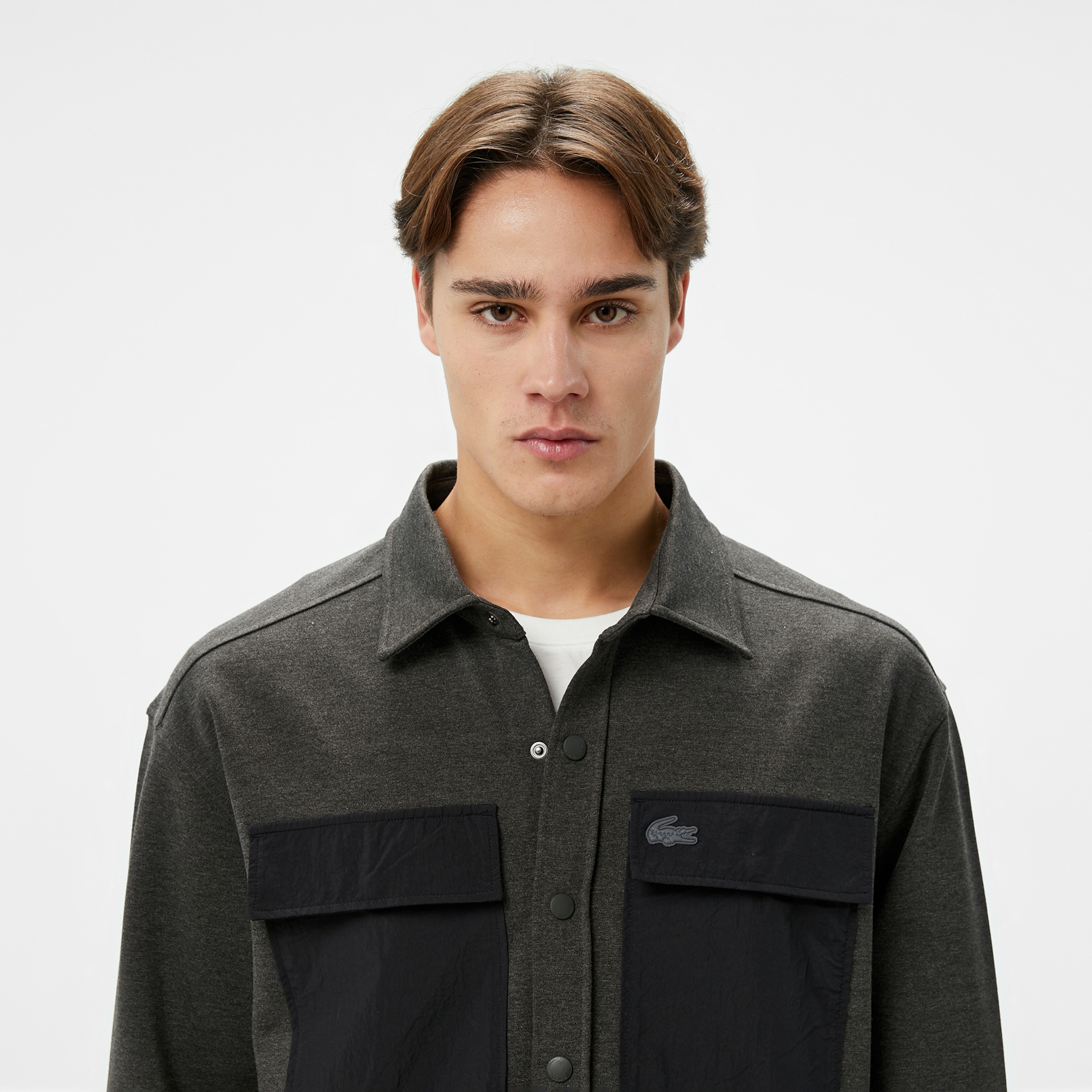 Lacoste Erkek Relaxed Fit Koyu Gri Gömlek