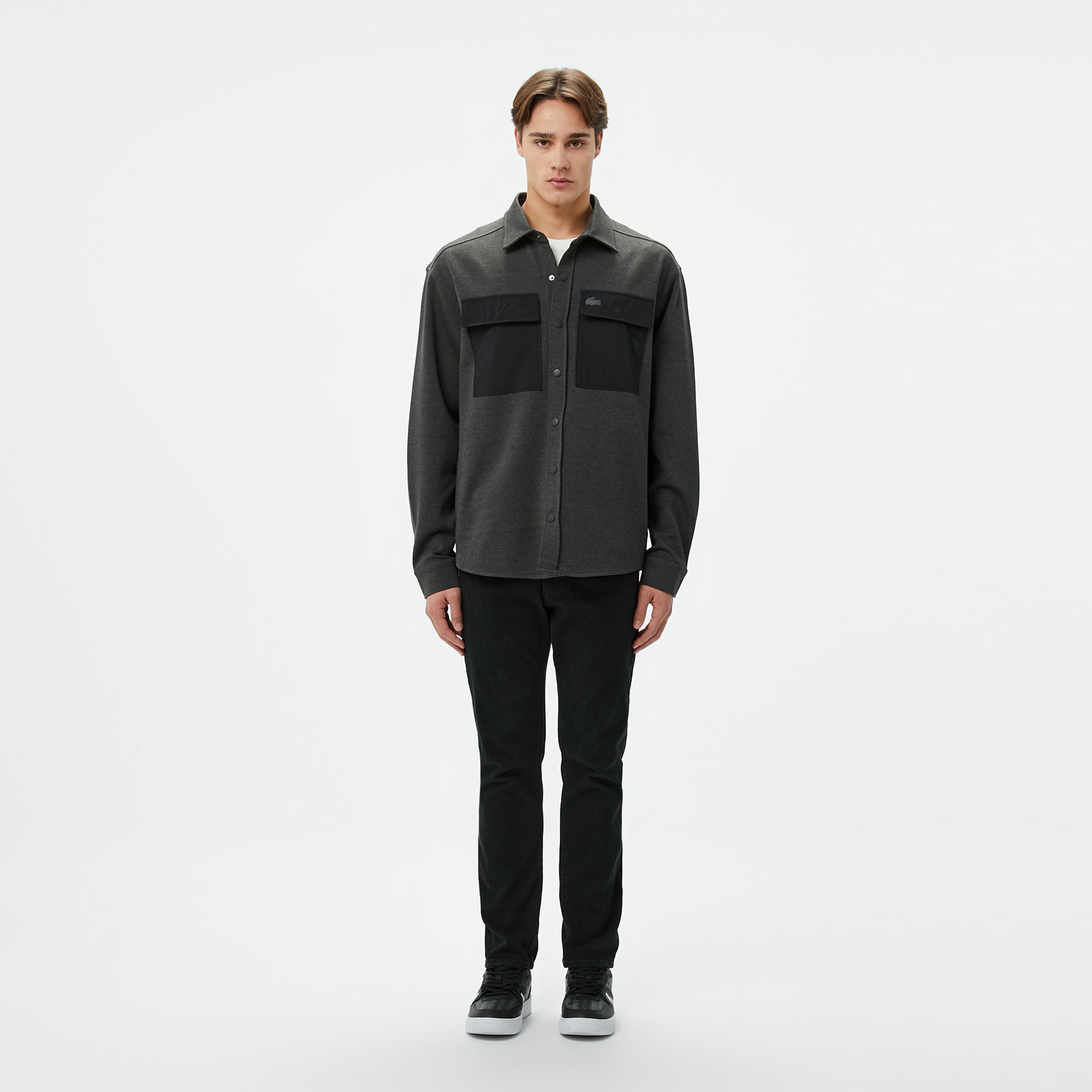 Lacoste Erkek Relaxed Fit Koyu Gri Gömlek