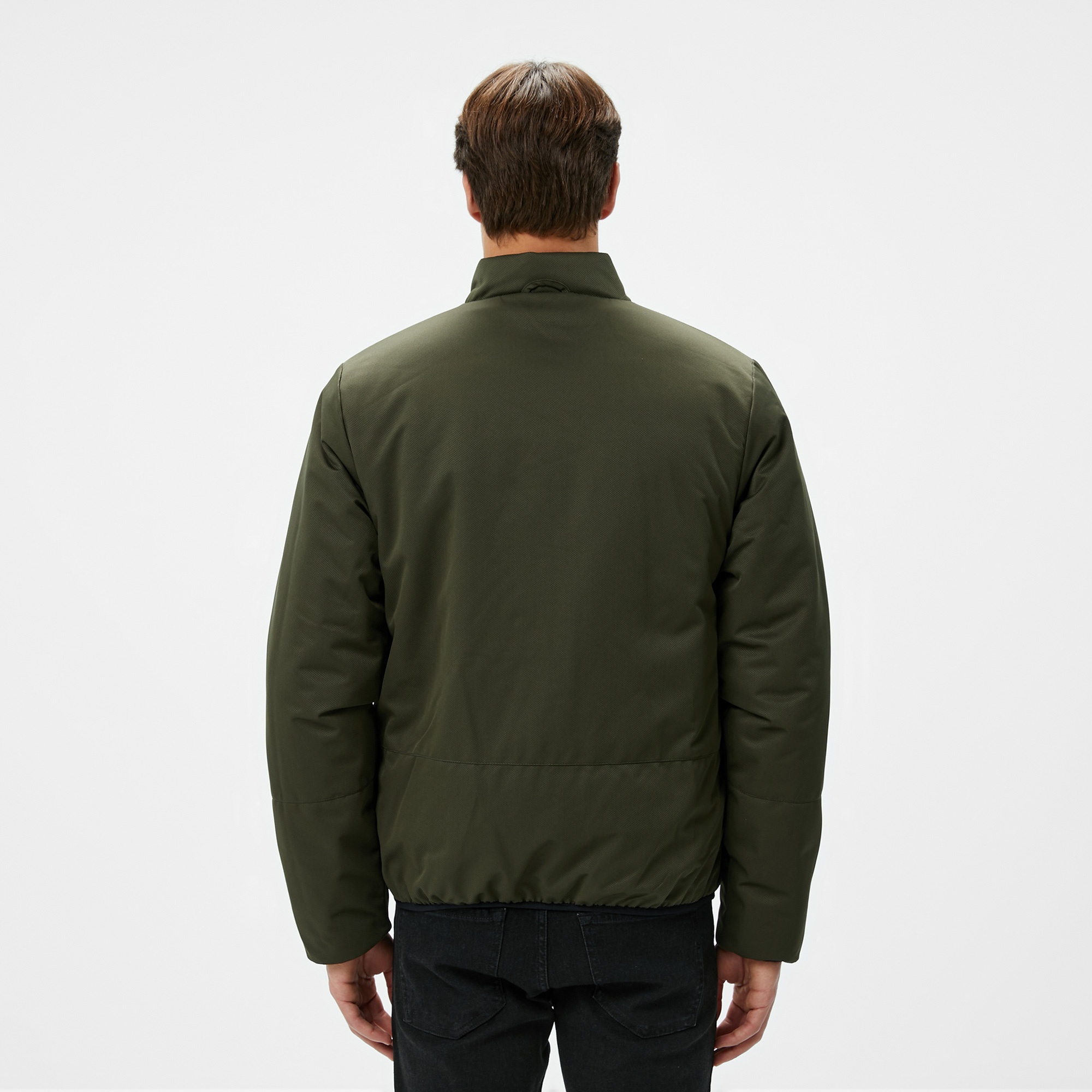 Lacoste Erkek Dik Yaka Çift Taraflı Siyah Mont