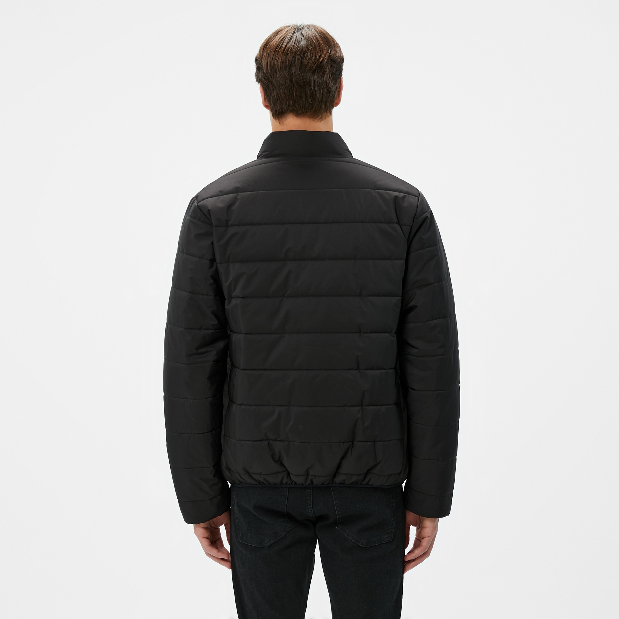 Lacoste Erkek Dik Yaka Çift Taraflı Siyah Mont