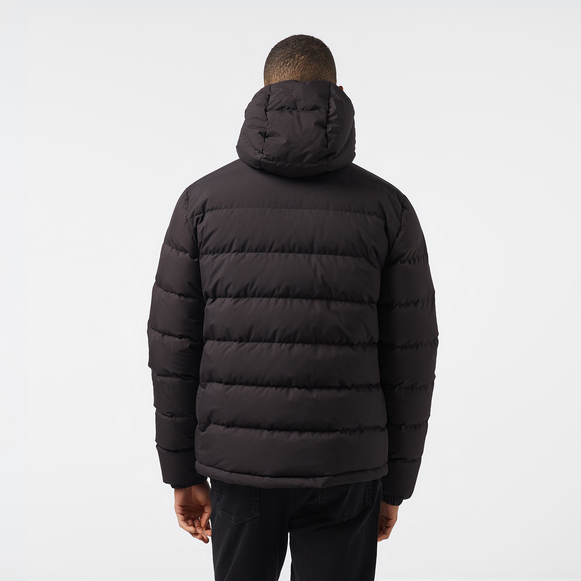 Lacoste Erkek Regular Fit Kapüşonlu Siyah Şişme Mont