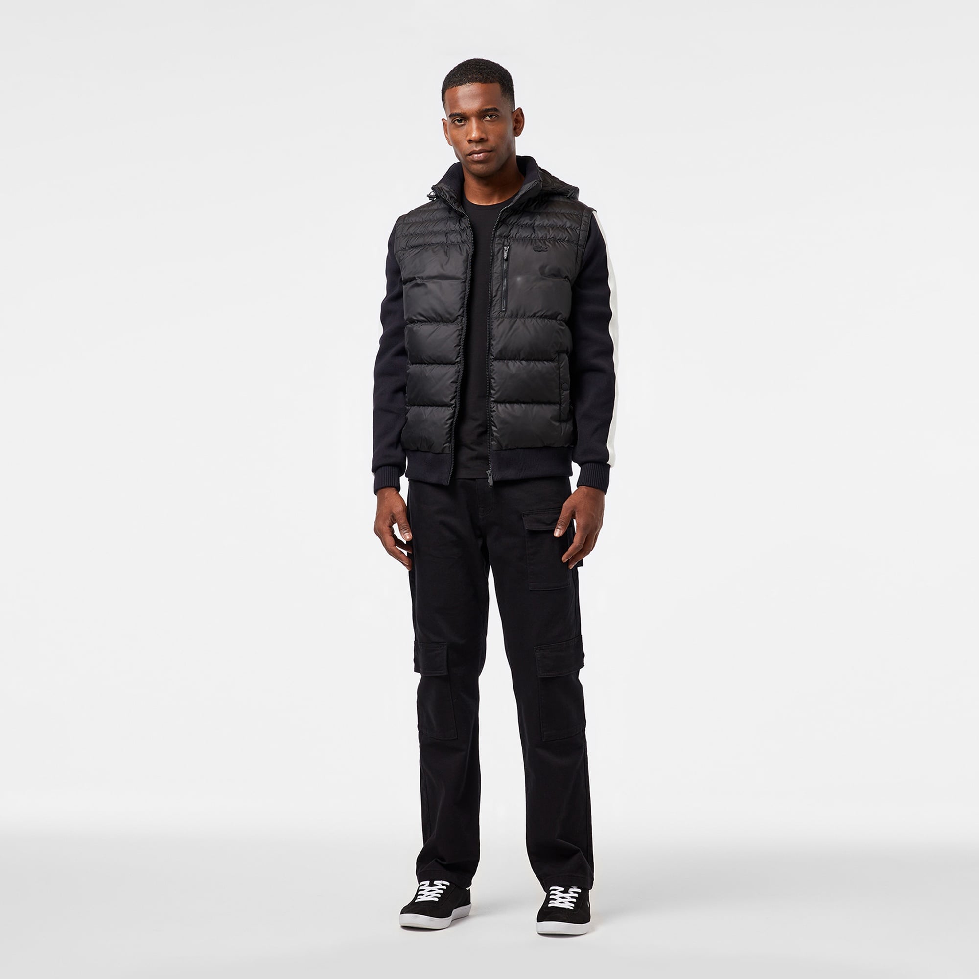 Erkek Kapüşonlu Siyah Mont