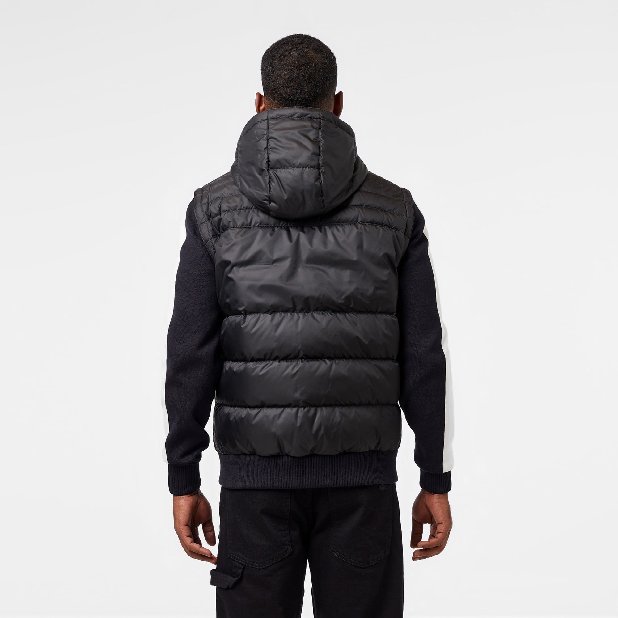 Erkek Kapüşonlu Siyah Mont