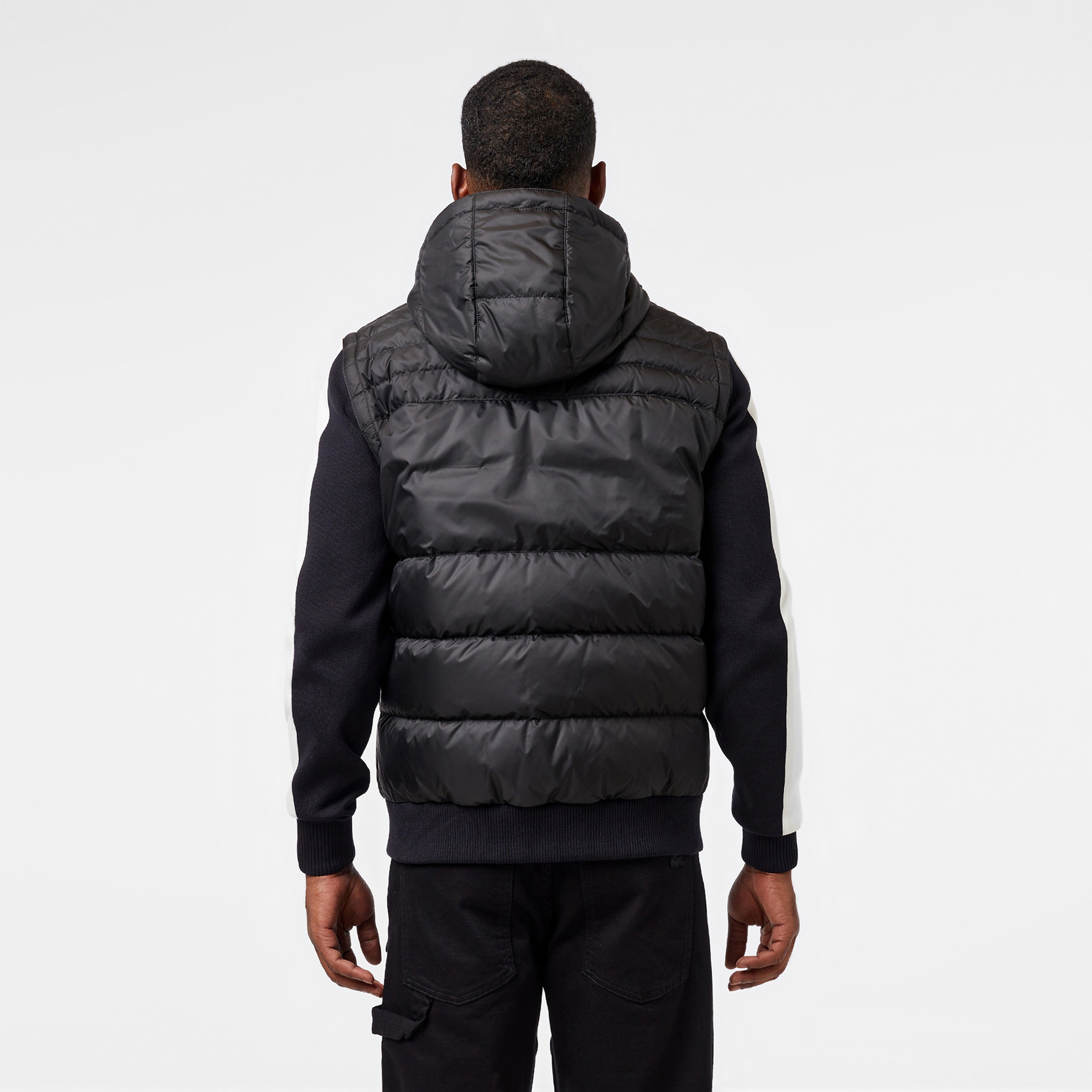 Erkek Kapüşonlu Siyah Mont