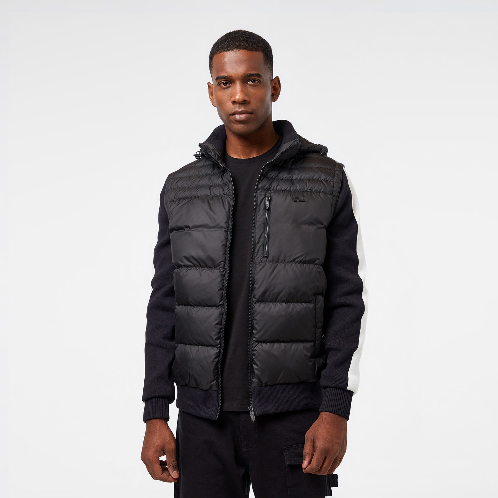 Erkek Kapüşonlu Siyah Mont