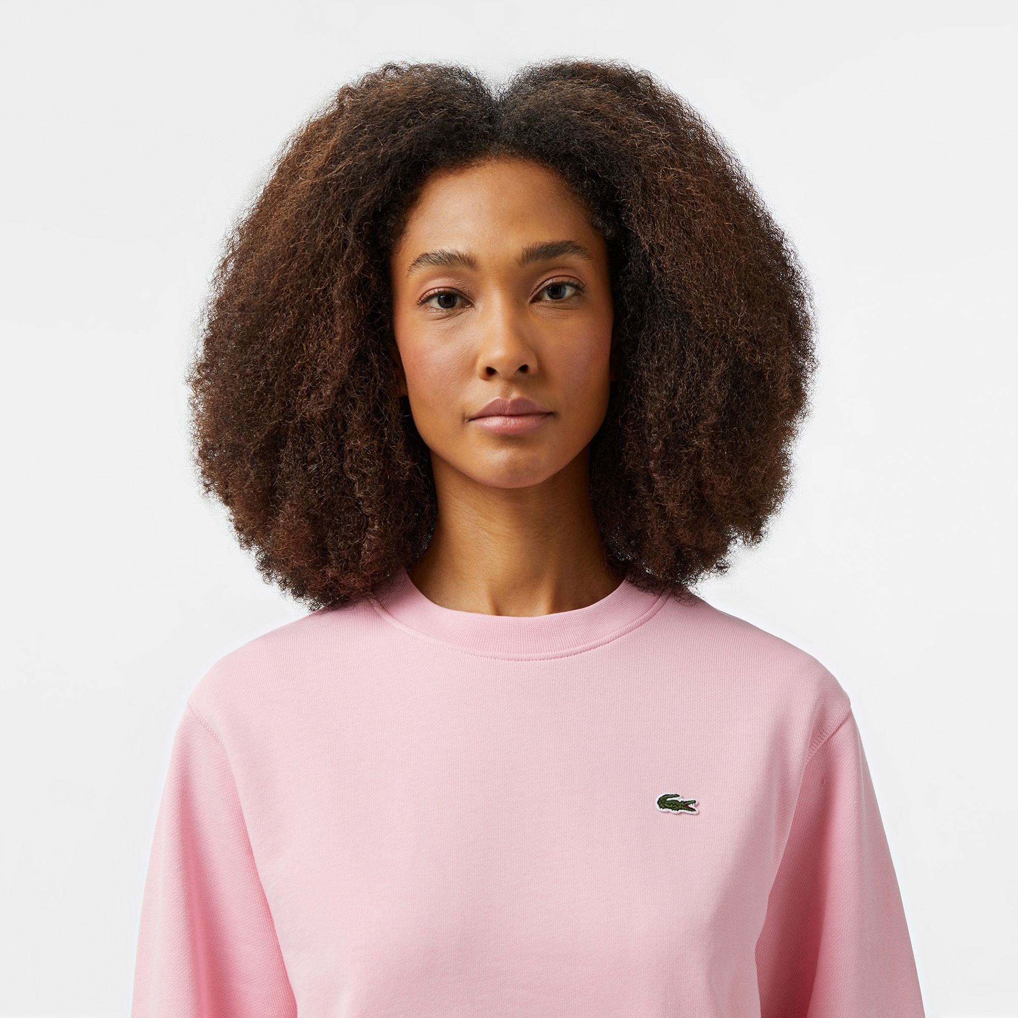Lacoste Kadın Regular Fit Bisiklet Yaka Açık Pembe Sweatshirt