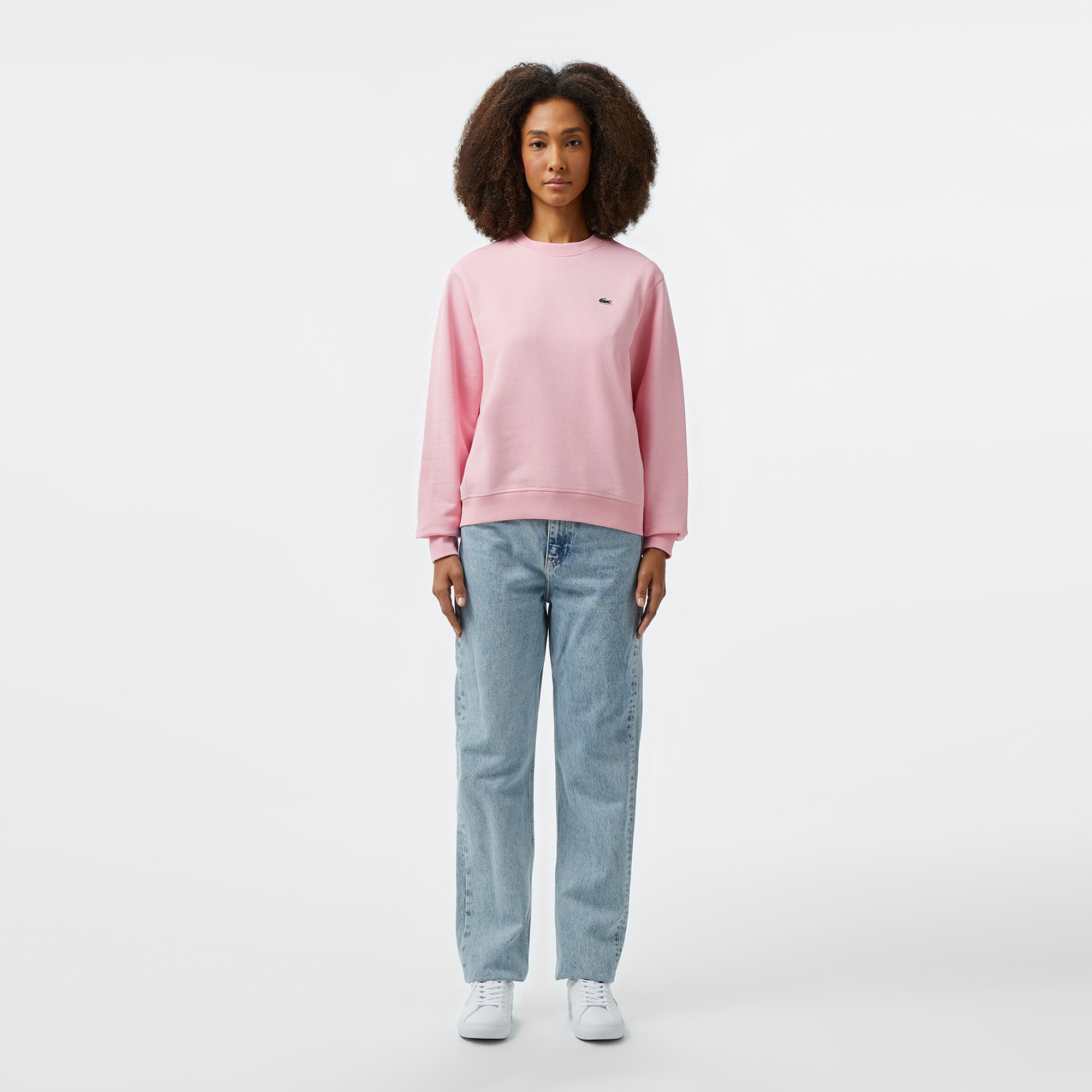 Lacoste Kadın Regular Fit Bisiklet Yaka Açık Pembe Sweatshirt