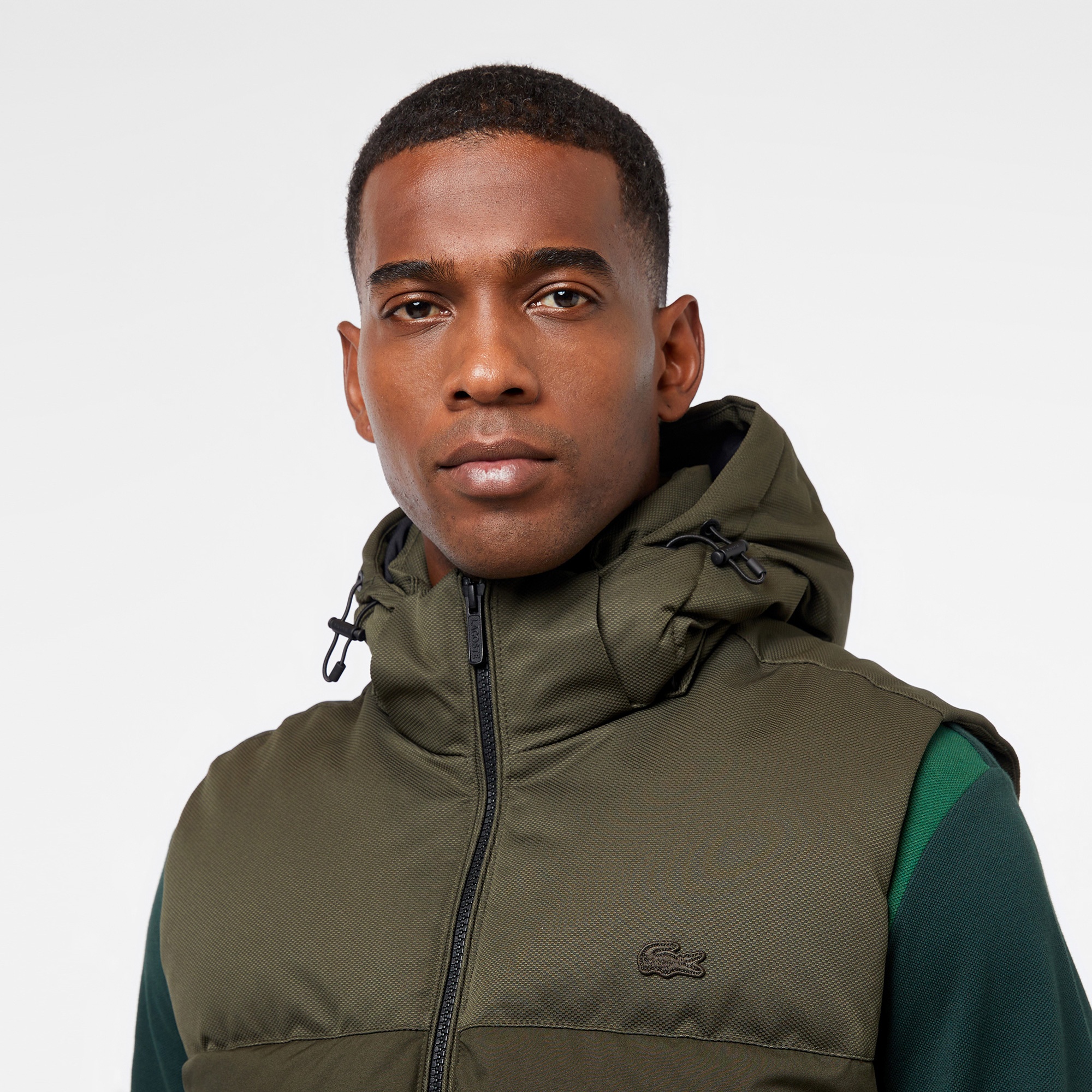 Lacoste Erkek Kapüşonlu Koyu Yeşil Şişme Yelek