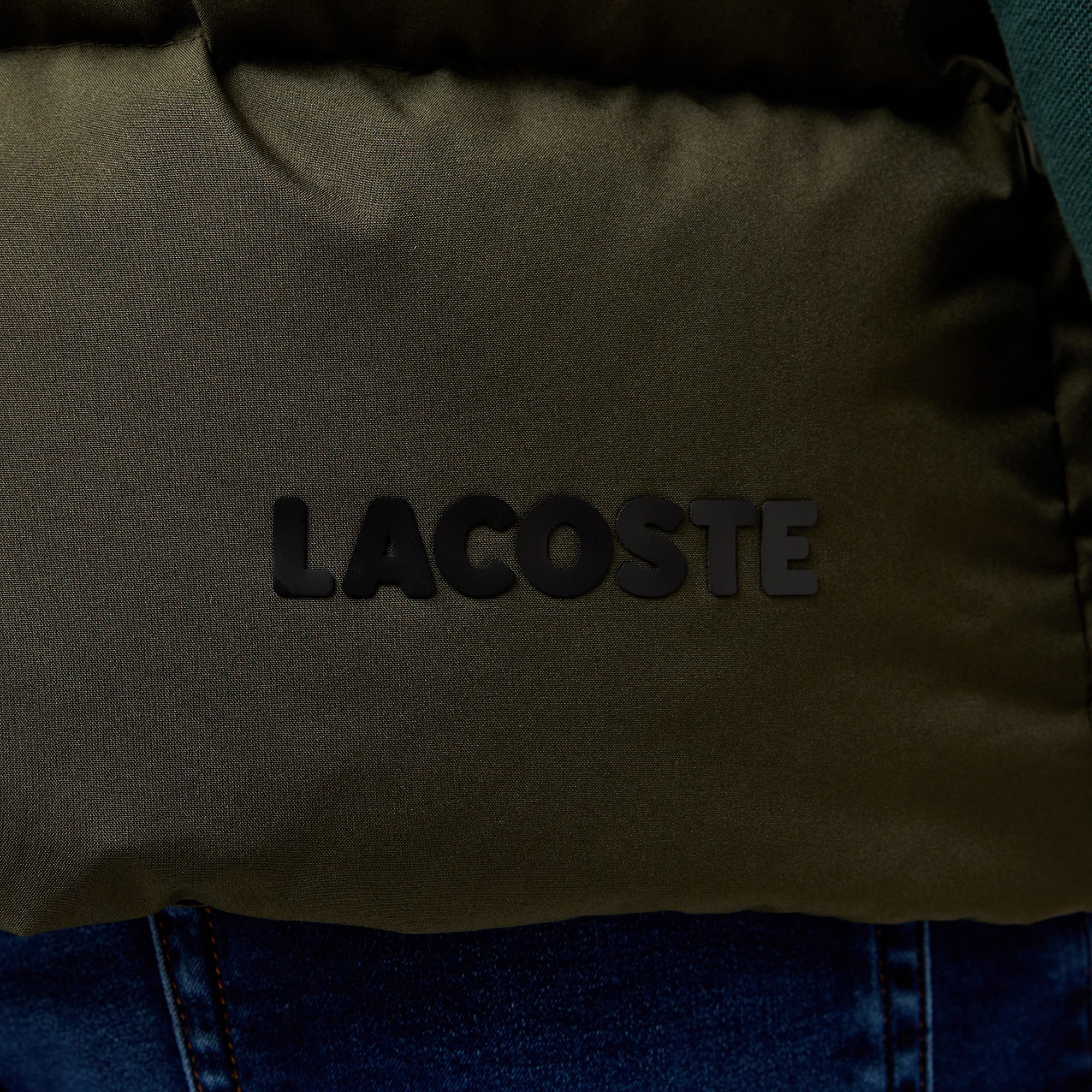 Lacoste Erkek Kapüşonlu Koyu Yeşil Şişme Yelek
