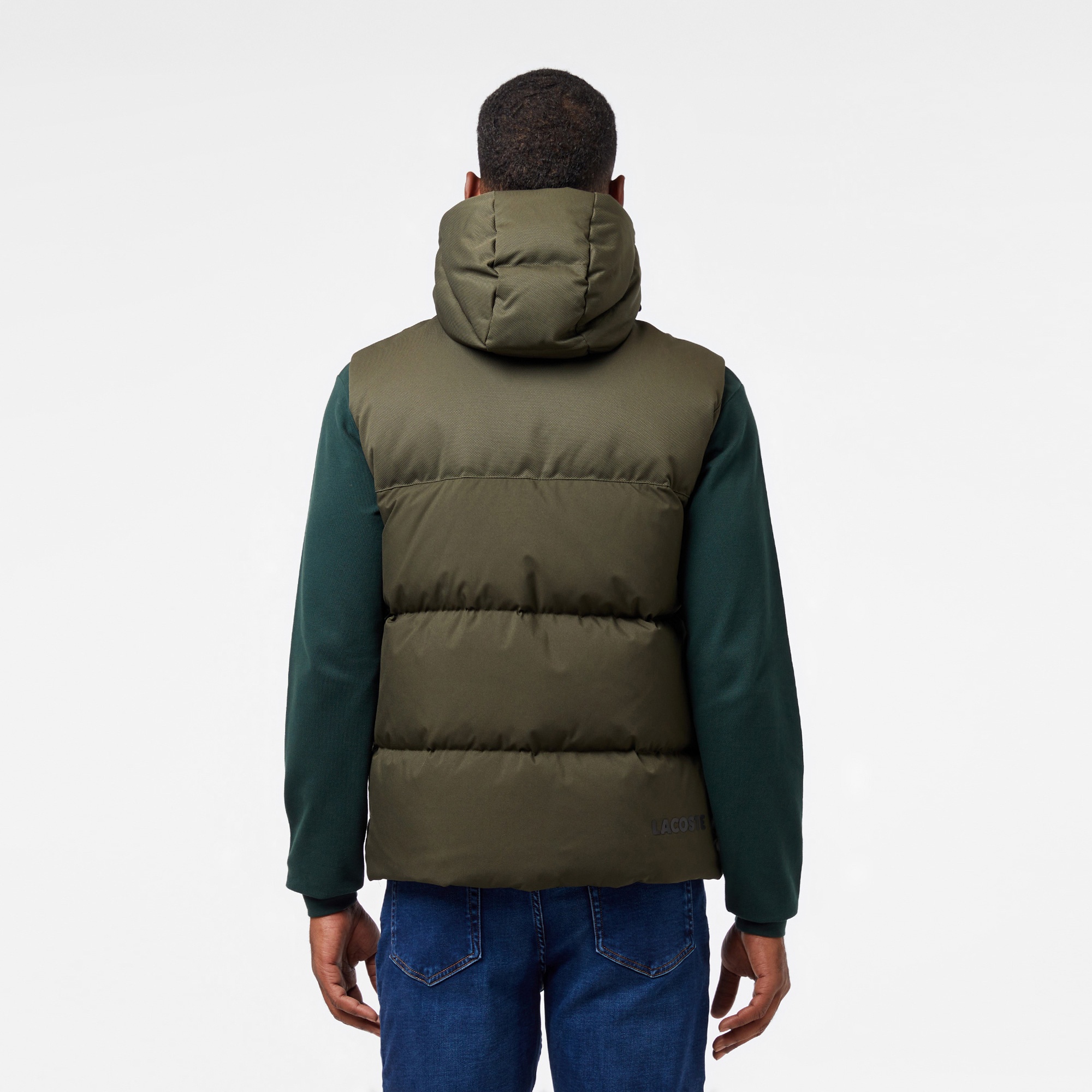 Lacoste Erkek Kapüşonlu Koyu Yeşil Şişme Yelek