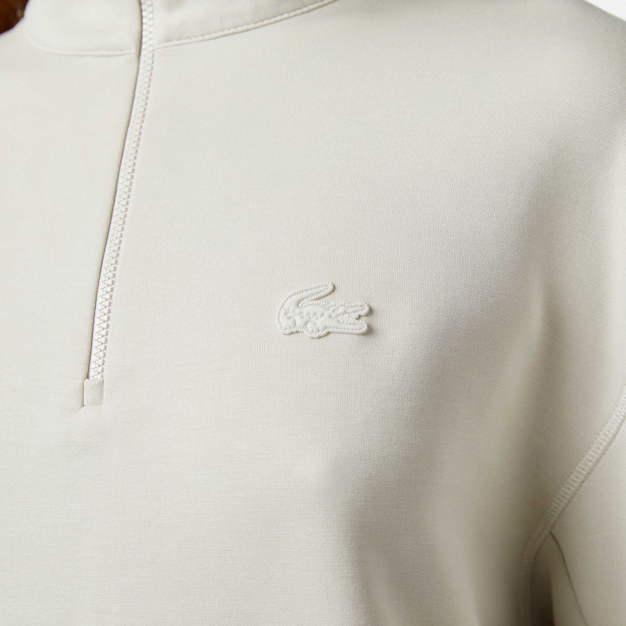 Lacoste Kadın Relaxed Fit Yarım Fermuarlı Gri Sweatshirt