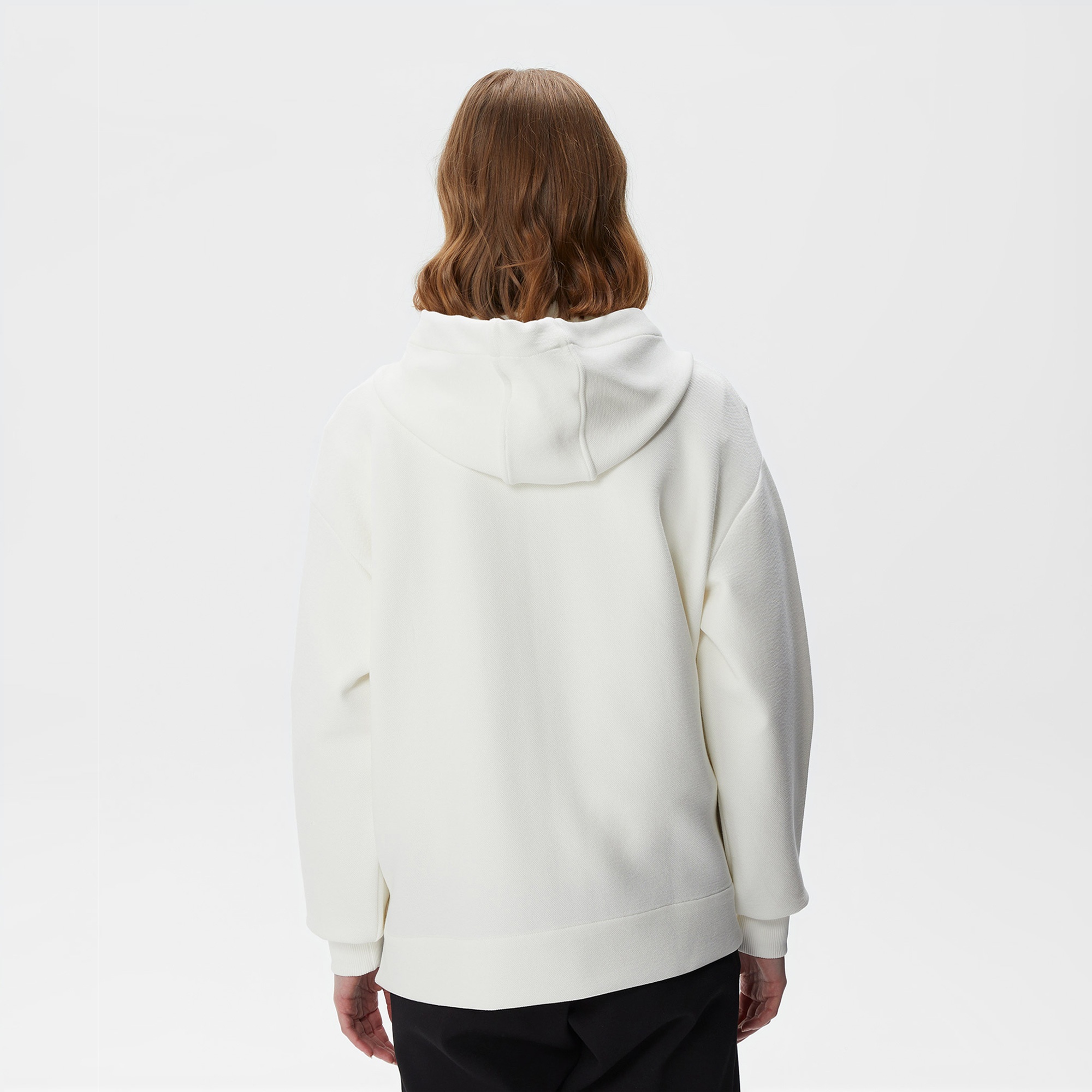 Lacoste Kadın Relaxed Fit Kapüşonlu Beyaz Sweatshirt