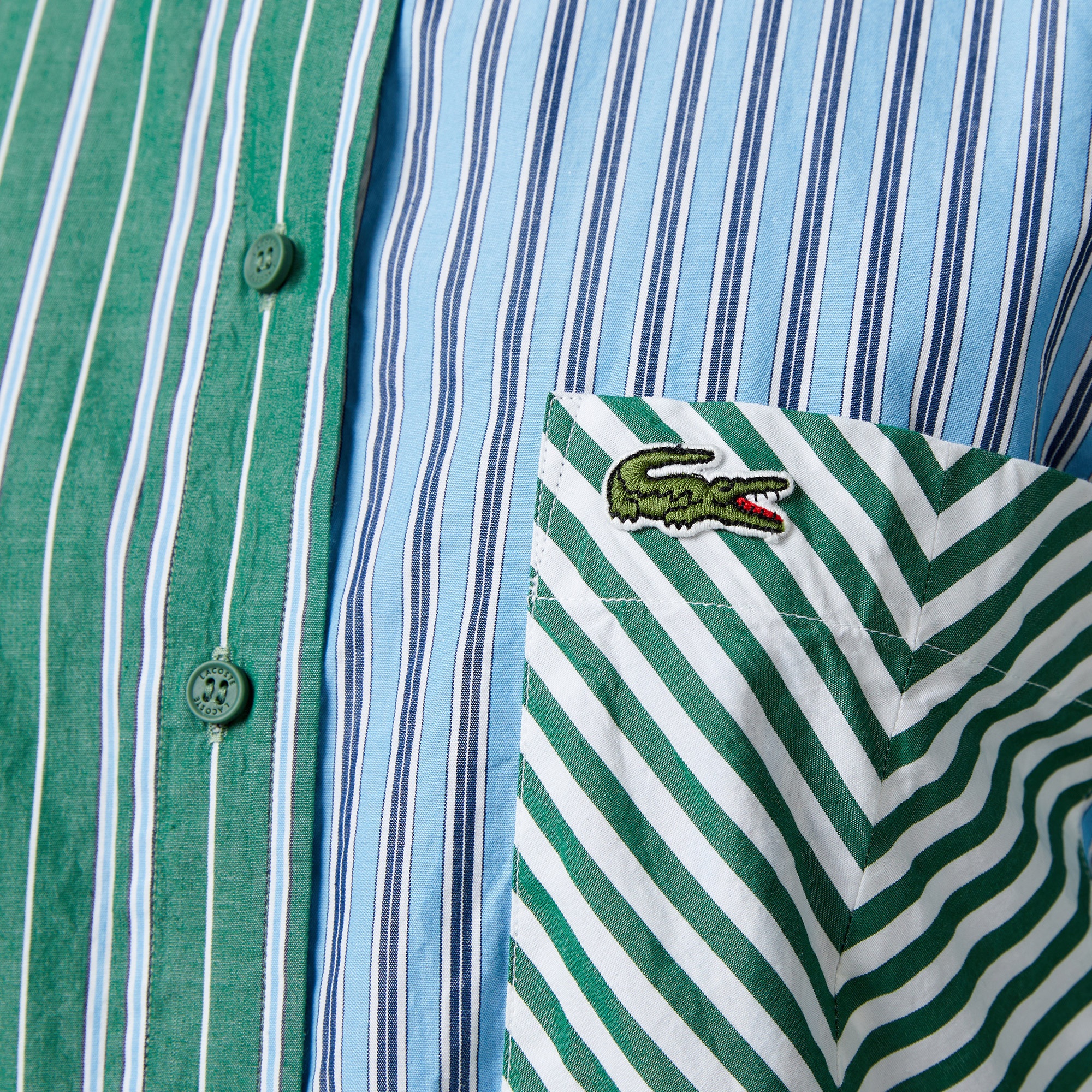 Lacoste Kadın Loose Fit Çizgili Renkli Gömlek